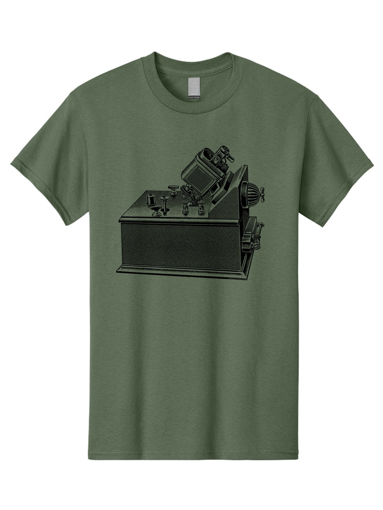 Telegraph-Machine Men'S Graphic Tee, 100% Cotton, Comfortable Casual Summer Wear, Machine Washable, Telegraph Machine, Vintage Communication Device, Antique Technology, Old-Fashioned Telegraph, Historical Equipment, Classic Machinery, Aad653 6
