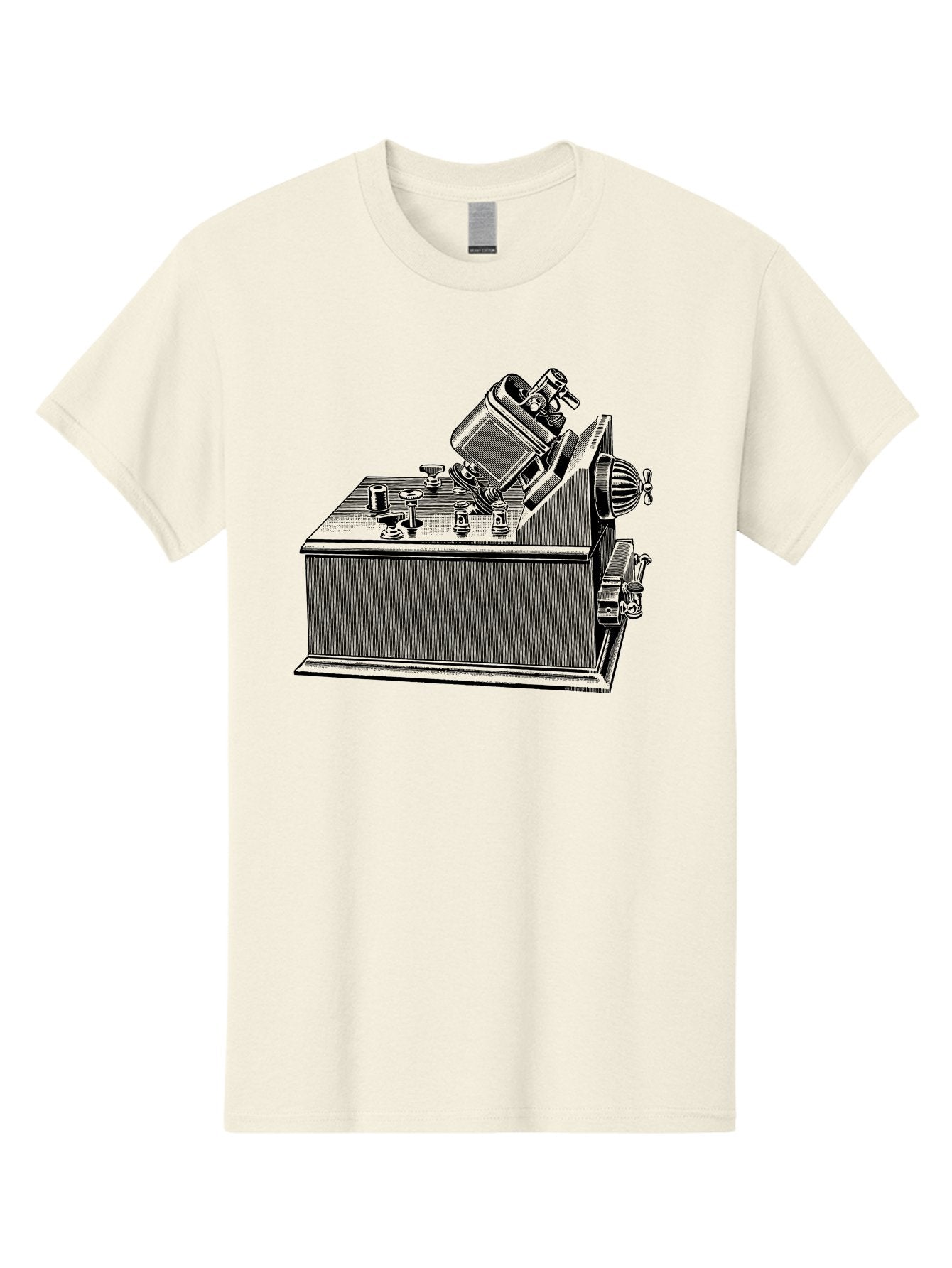 Telegraph-Machine Men'S Graphic Tee, 100% Cotton, Comfortable Casual Summer Wear, Machine Washable, Telegraph Machine, Vintage Communication Device, Antique Technology, Old-Fashioned Telegraph, Historical Equipment, Classic Machinery, Aad653 4