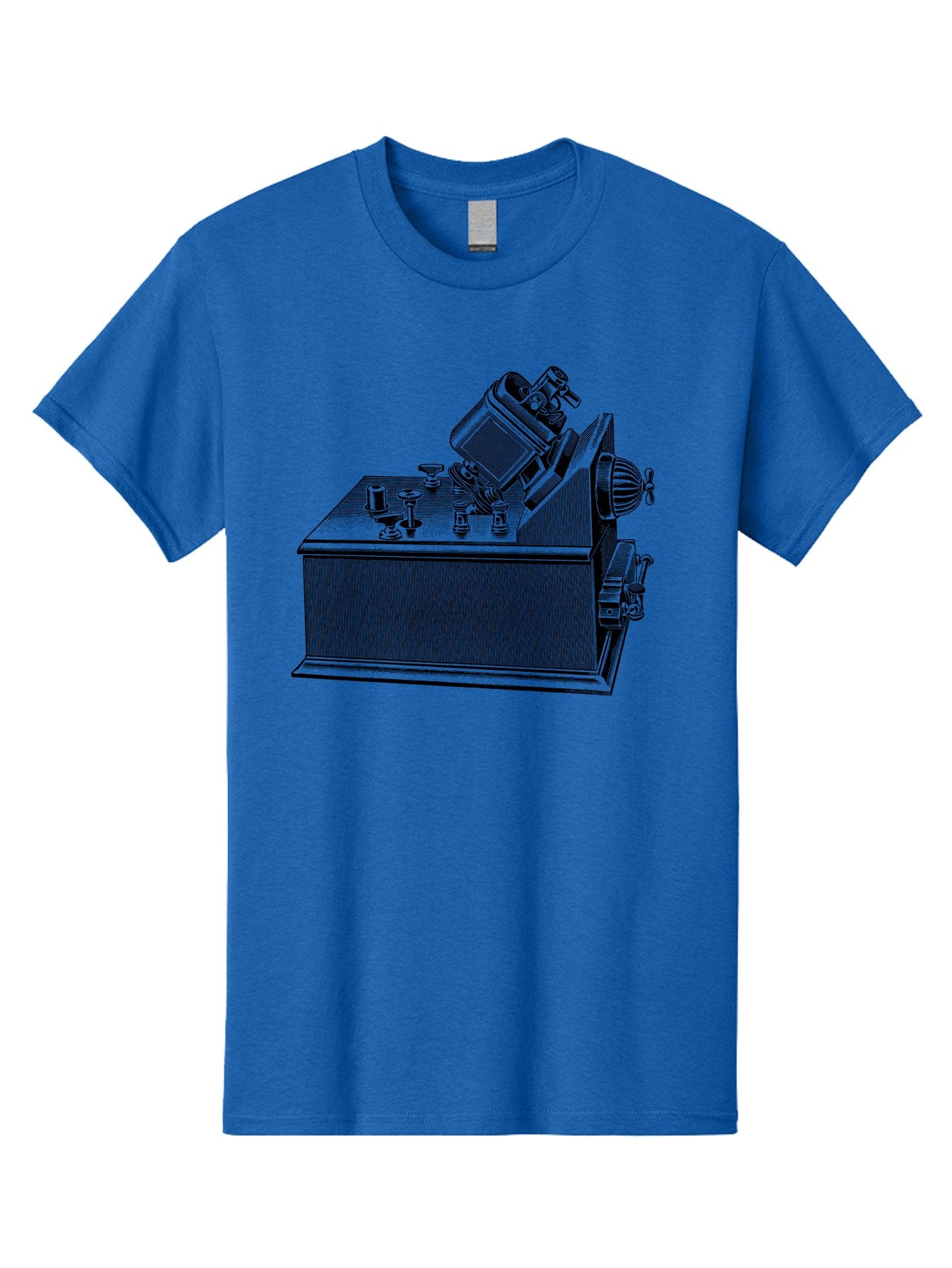 Telegraph-Machine Men'S Graphic Tee, 100% Cotton, Comfortable Casual Summer Wear, Machine Washable, Telegraph Machine, Vintage Communication Device, Antique Technology, Old-Fashioned Telegraph, Historical Equipment, Classic Machinery, Aad653 7