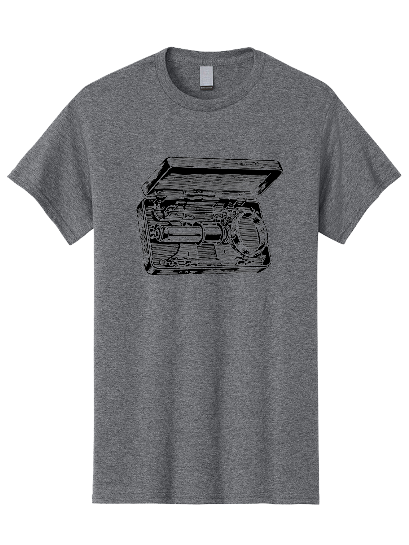 Telescope-In-Case Men'S Graphic Tee, 100% Cotton, Comfortable Casual Summer Wear, Machine Washable, Telescope In A Case, Astronomy Equipment, Stargazing Tools, Scientific Instruments, Optical Devices, Vintage Telescope, Antique Astronomy Aad654 27