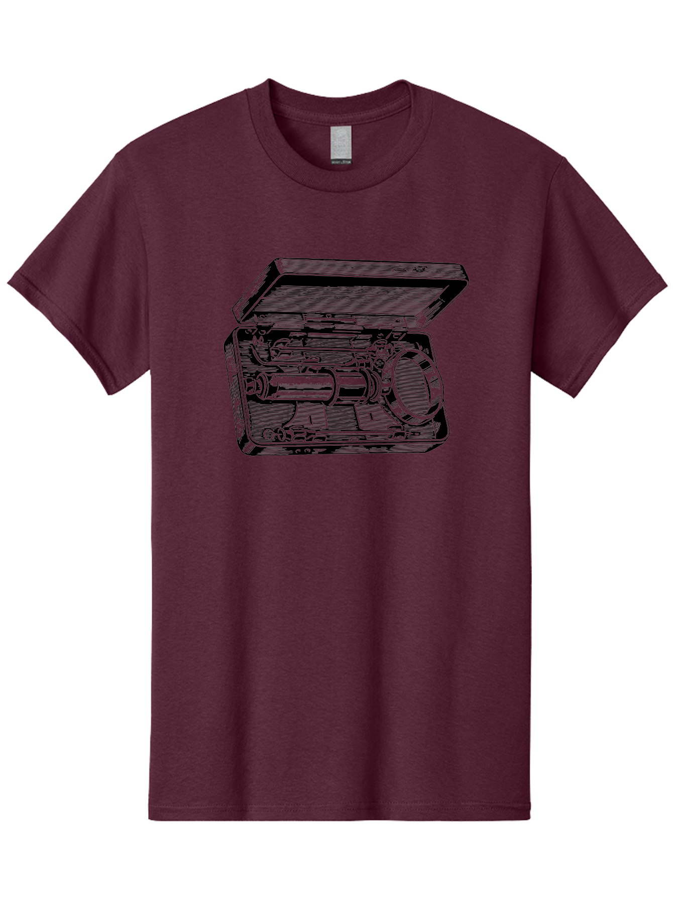 Telescope-In-Case Men'S Graphic Tee, 100% Cotton, Comfortable Casual Summer Wear, Machine Washable, Telescope In A Case, Astronomy Equipment, Stargazing Tools, Scientific Instruments, Optical Devices, Vintage Telescope, Antique Astronomy Aad654