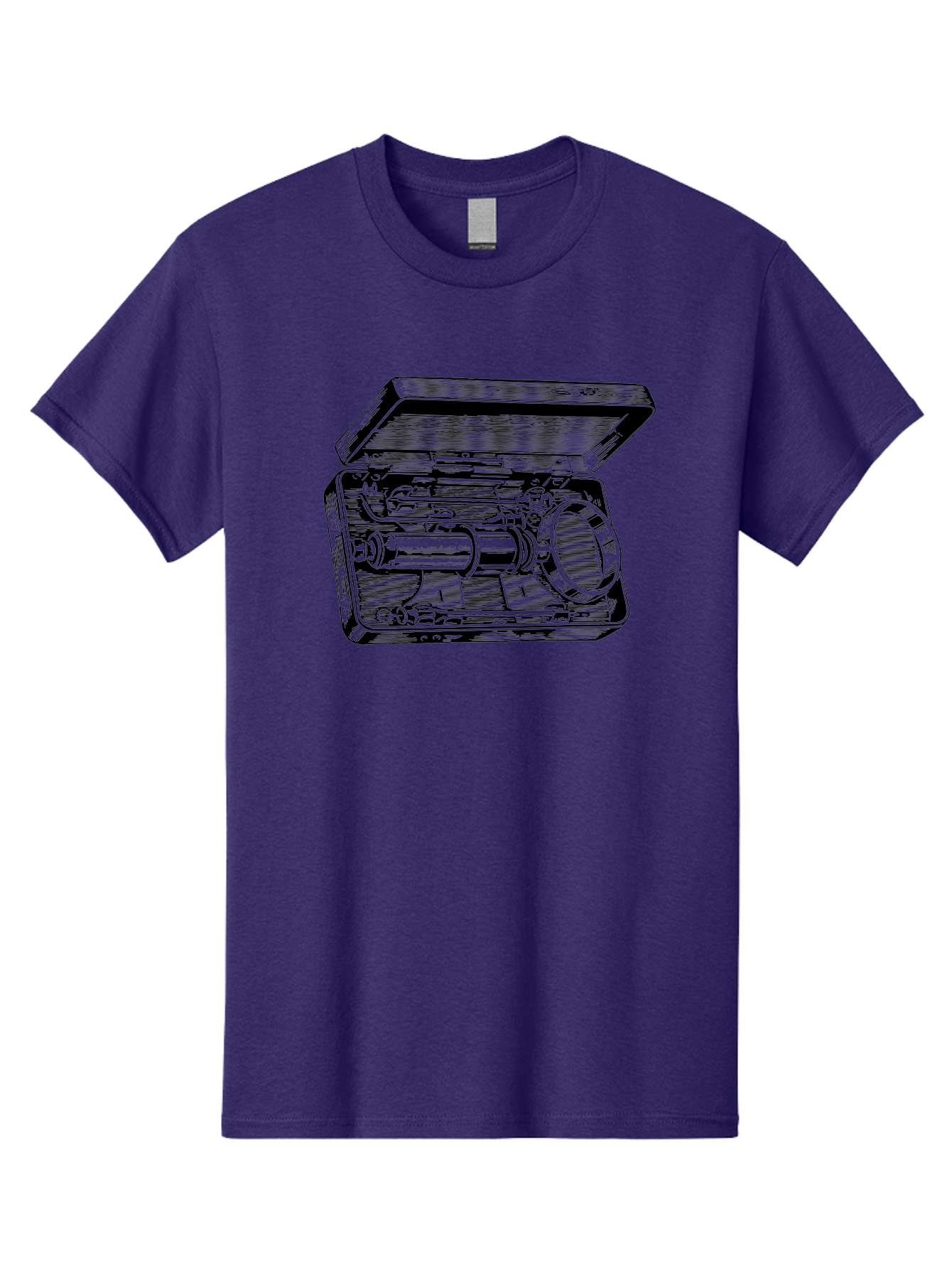 Telescope-In-Case Men'S Graphic Tee, 100% Cotton, Comfortable Casual Summer Wear, Machine Washable, Telescope In A Case, Astronomy Equipment, Stargazing Tools, Scientific Instruments, Optical Devices, Vintage Telescope, Antique Astronomy Aad654 5