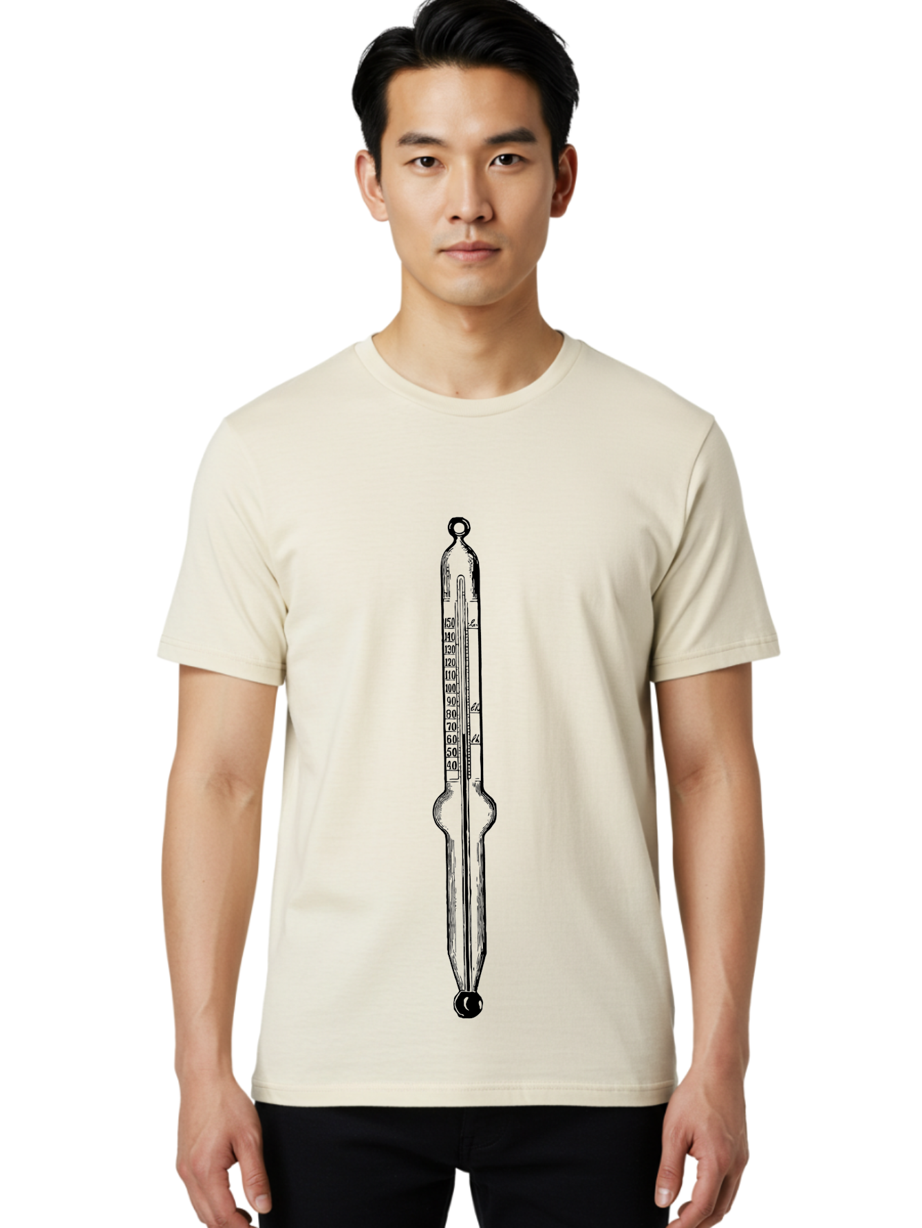 Thermometer-1 Men'S Graphic Tee, 100% Cotton, Comfortable Casual Summer Wear, Machine Washable, Classic Thermometer, Temperature Measurement, Scientific Instrument, Precise Readings, Mercury Thermometer, Fahrenheit Scale, Laboratory Equipment, Aad656 30