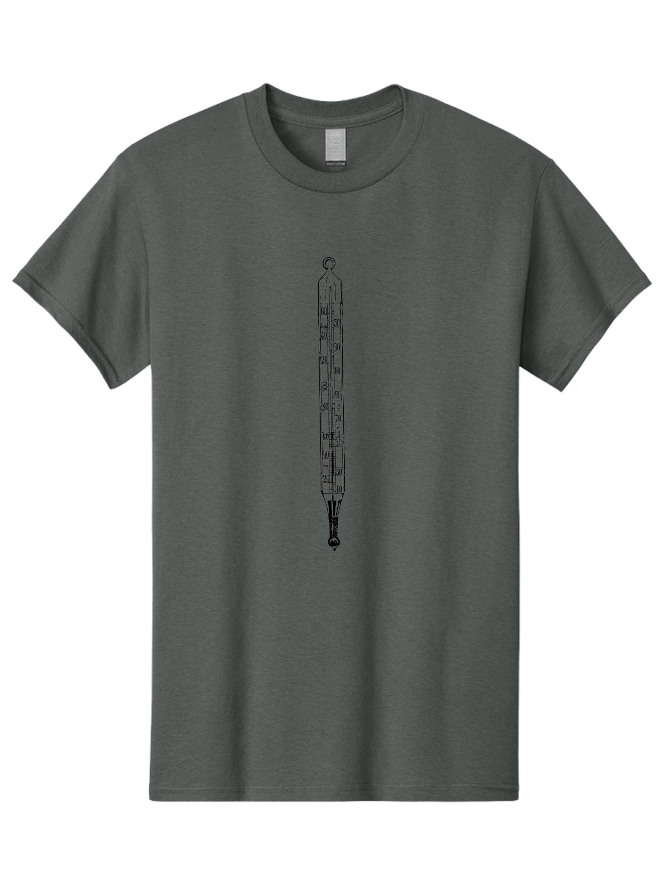 Thermometer Men'S Graphic Tee, 100% Cotton, Comfortable Casual Summer Wear, Machine Washable, Thermometer, Temperature Measurement, Weather Forecasting, Black Outline, Precision Instrument, Scientific Tool, Weather Monitoring Aad657