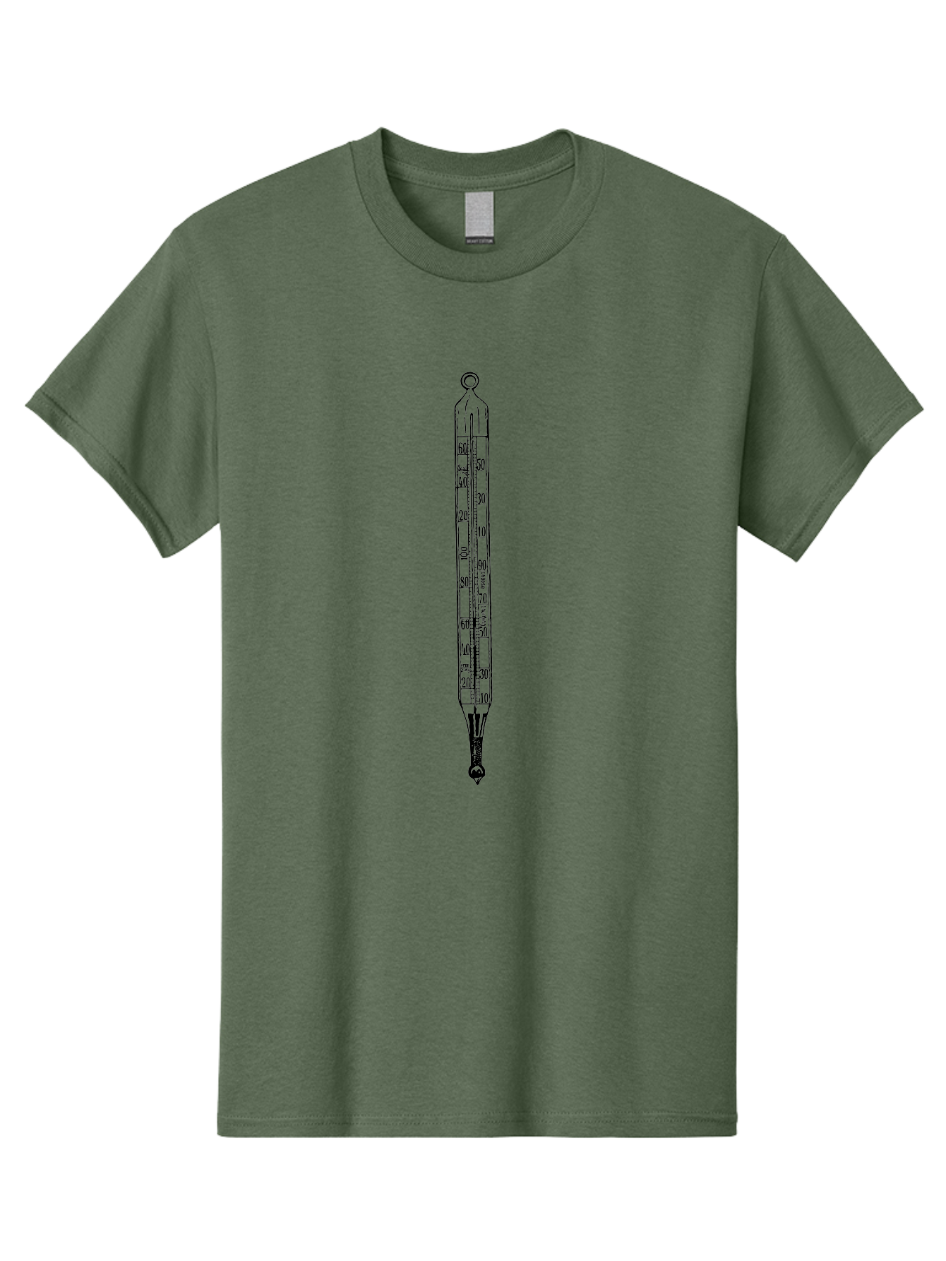 Thermometer Men'S Graphic Tee, 100% Cotton, Comfortable Casual Summer Wear, Machine Washable, Thermometer, Temperature Measurement, Weather Forecasting, Black Outline, Precision Instrument, Scientific Tool, Weather Monitoring Aad657 25