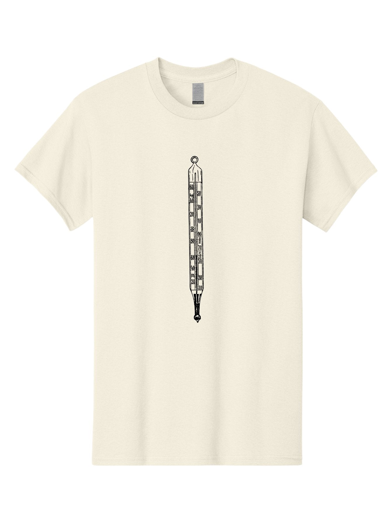 Thermometer Men'S Graphic Tee, 100% Cotton, Comfortable Casual Summer Wear, Machine Washable, Thermometer, Temperature Measurement, Weather Forecasting, Black Outline, Precision Instrument, Scientific Tool, Weather Monitoring Aad657 5