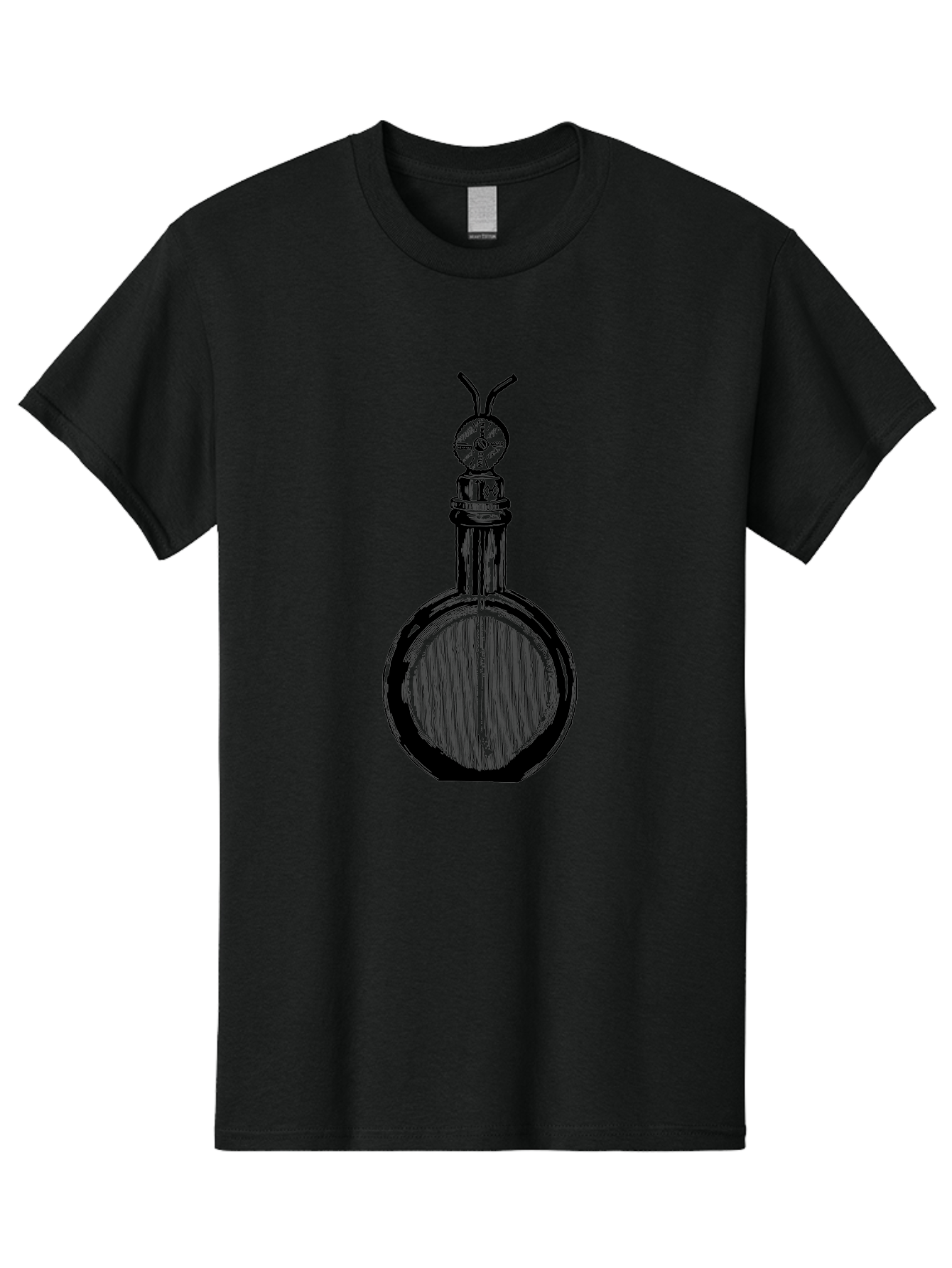 Time-Hourglass Men'S Graphic Tee, 100% Cotton, Comfortable Casual Summer Wear, Machine Washable, Sketch Of Bottle, Time Symbol, Clock Face, Abstract Art, Surrealism, Unique Design, Mysterious, Whimsical, Creative Expression Aad658 21