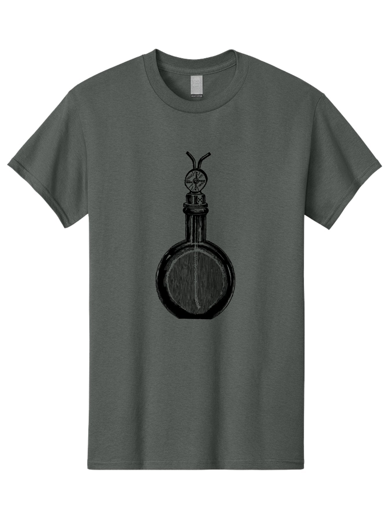 Time-Hourglass Men'S Graphic Tee, 100% Cotton, Comfortable Casual Summer Wear, Machine Washable, Sketch Of Bottle, Time Symbol, Clock Face, Abstract Art, Surrealism, Unique Design, Mysterious, Whimsical, Creative Expression Aad658 4