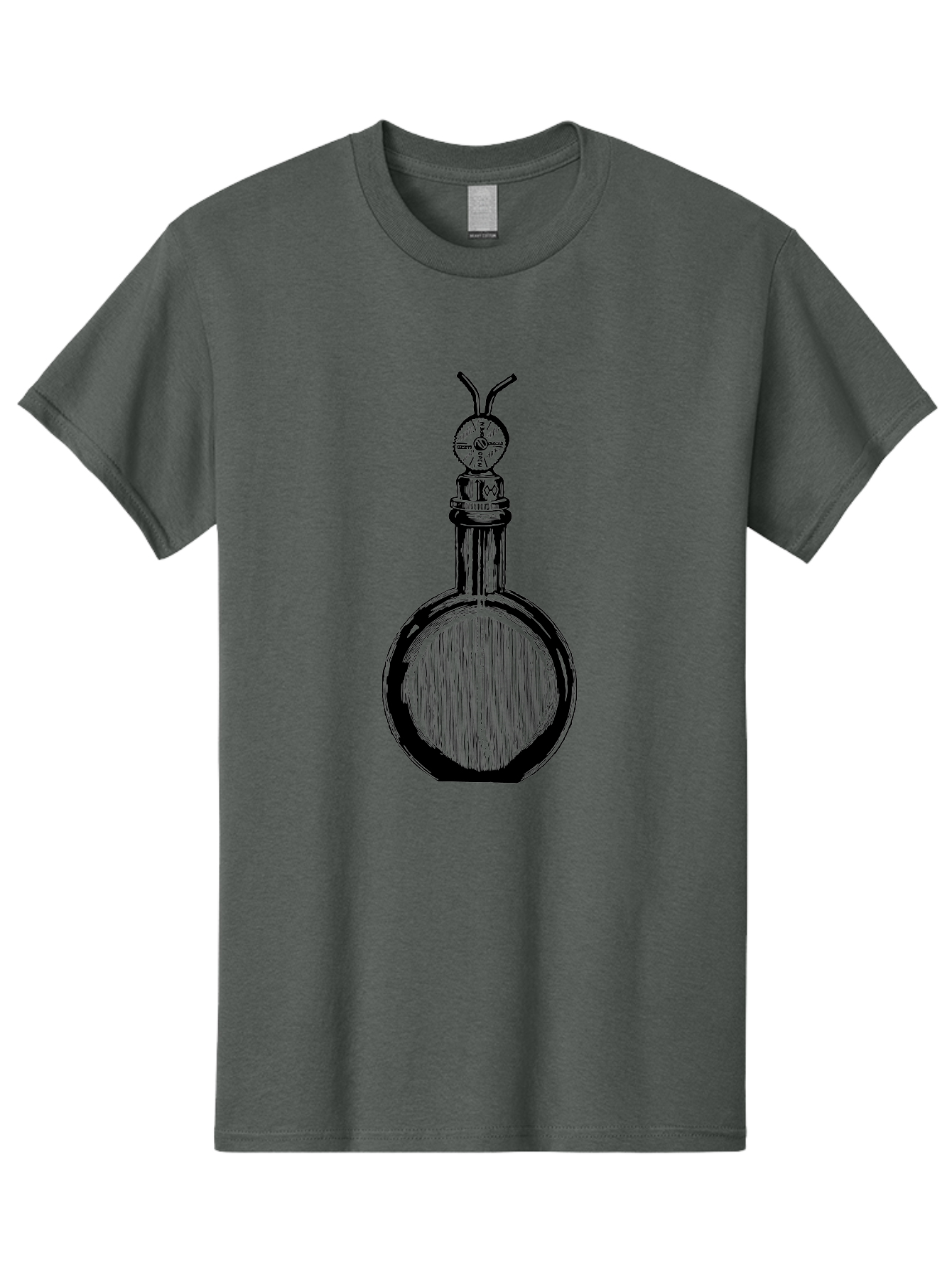 Time-Hourglass Men'S Graphic Tee, 100% Cotton, Comfortable Casual Summer Wear, Machine Washable, Sketch Of Bottle, Time Symbol, Clock Face, Abstract Art, Surrealism, Unique Design, Mysterious, Whimsical, Creative Expression Aad658 23