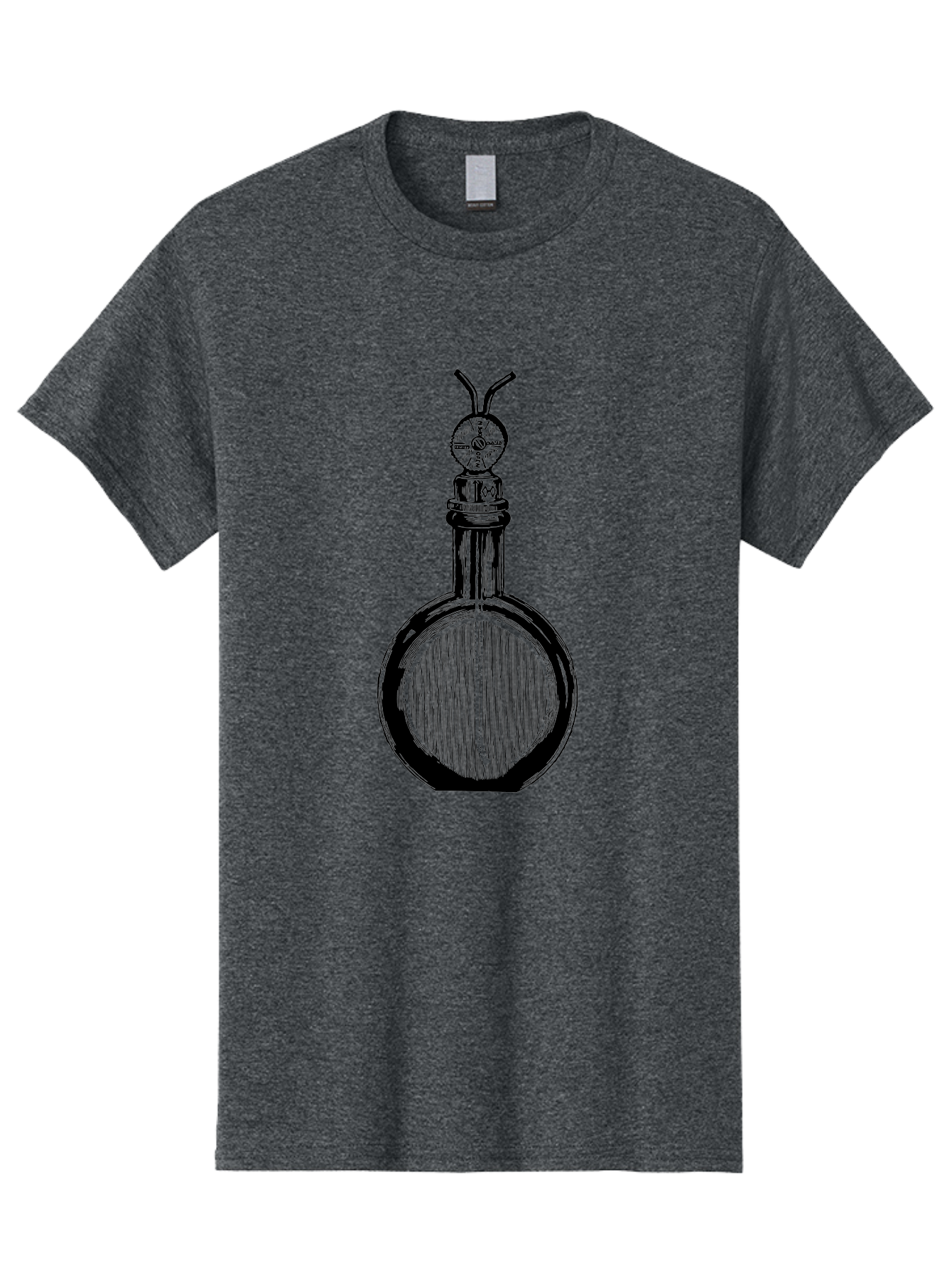 Time-Hourglass Men'S Graphic Tee, 100% Cotton, Comfortable Casual Summer Wear, Machine Washable, Sketch Of Bottle, Time Symbol, Clock Face, Abstract Art, Surrealism, Unique Design, Mysterious, Whimsical, Creative Expression Aad658 19