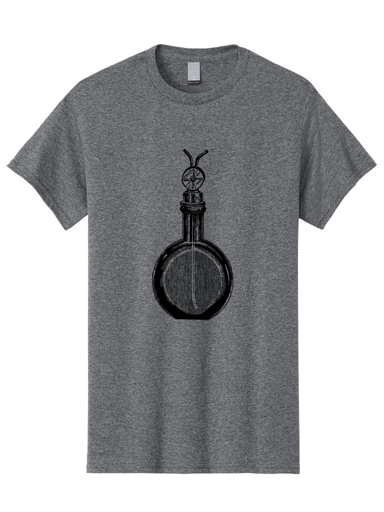 Time-Hourglass Men'S Graphic Tee, 100% Cotton, Comfortable Casual Summer Wear, Machine Washable, Sketch Of Bottle, Time Symbol, Clock Face, Abstract Art, Surrealism, Unique Design, Mysterious, Whimsical, Creative Expression Aad658 13