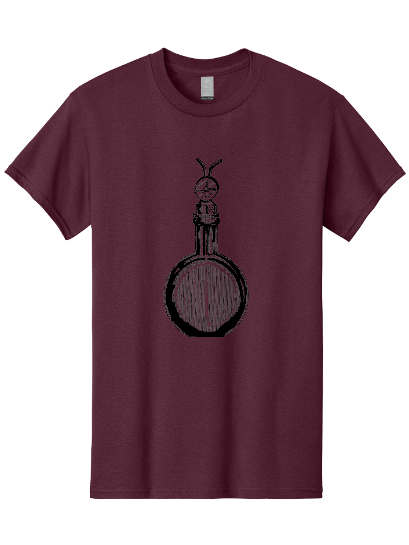 Time-Hourglass Men'S Graphic Tee, 100% Cotton, Comfortable Casual Summer Wear, Machine Washable, Sketch Of Bottle, Time Symbol, Clock Face, Abstract Art, Surrealism, Unique Design, Mysterious, Whimsical, Creative Expression Aad658 27