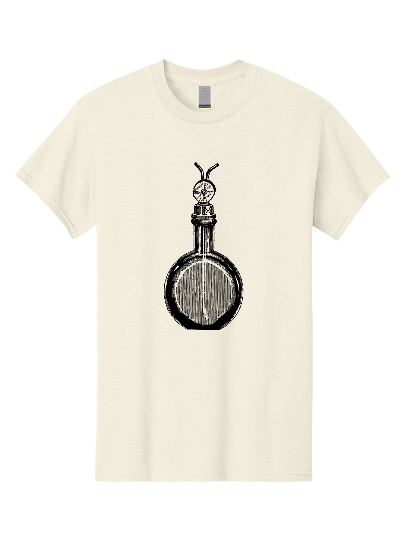 Time-Hourglass Men'S Graphic Tee, 100% Cotton, Comfortable Casual Summer Wear, Machine Washable, Sketch Of Bottle, Time Symbol, Clock Face, Abstract Art, Surrealism, Unique Design, Mysterious, Whimsical, Creative Expression Aad658 6