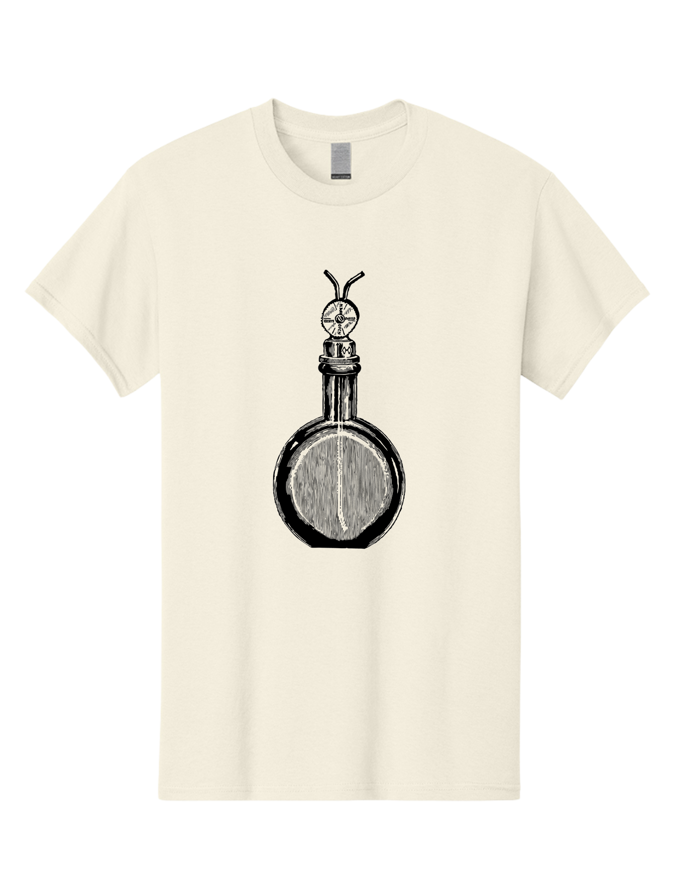 Time-Hourglass Men'S Graphic Tee, 100% Cotton, Comfortable Casual Summer Wear, Machine Washable, Sketch Of Bottle, Time Symbol, Clock Face, Abstract Art, Surrealism, Unique Design, Mysterious, Whimsical, Creative Expression Aad658 13