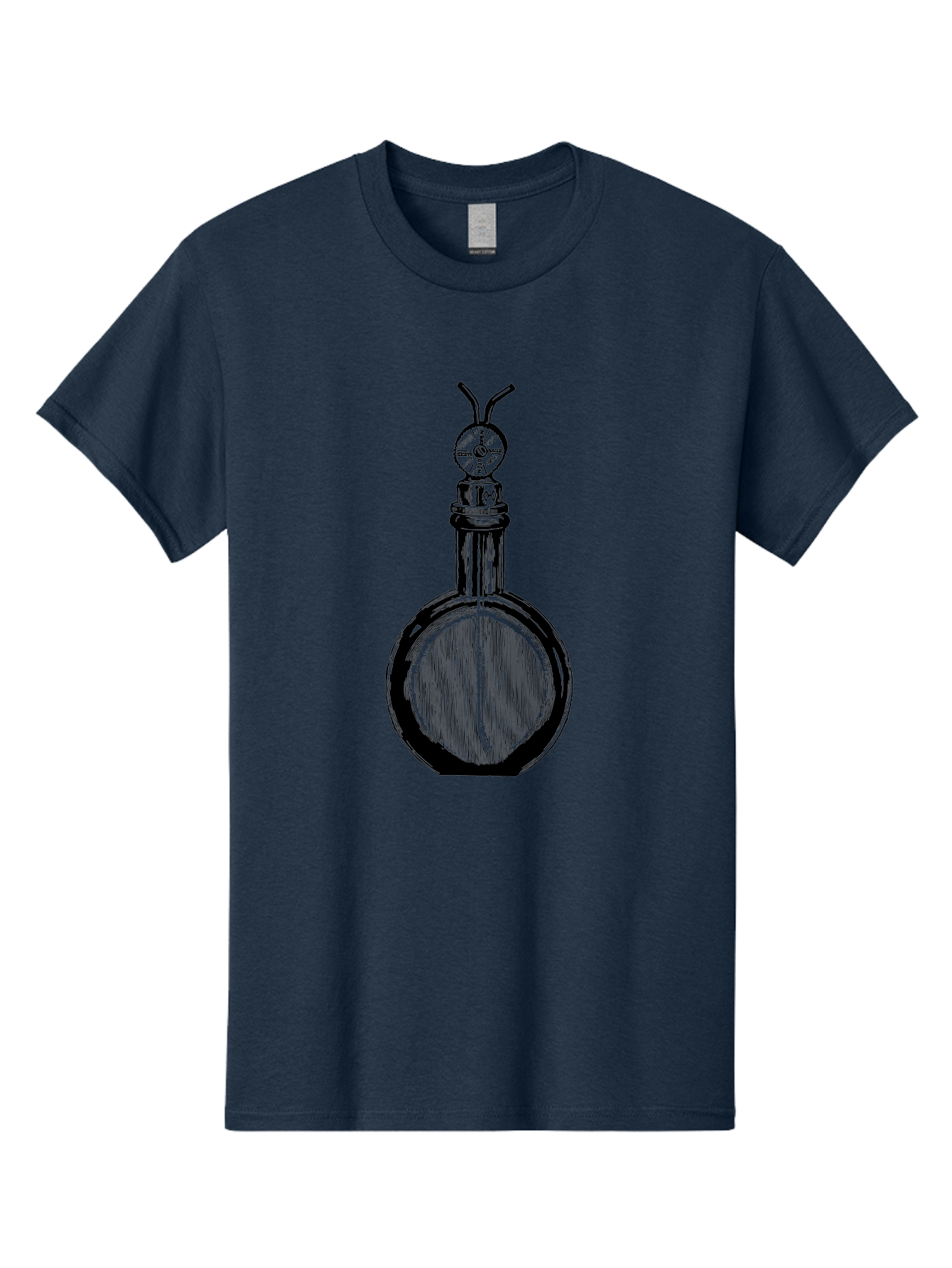 Time-Hourglass Men'S Graphic Tee, 100% Cotton, Comfortable Casual Summer Wear, Machine Washable, Sketch Of Bottle, Time Symbol, Clock Face, Abstract Art, Surrealism, Unique Design, Mysterious, Whimsical, Creative Expression Aad658 15