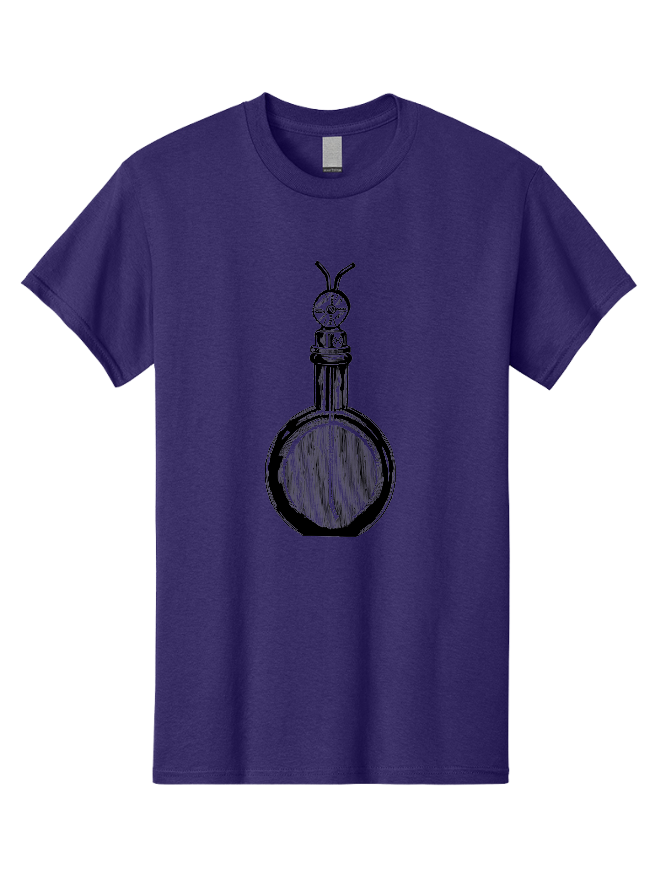 Time-Hourglass Men'S Graphic Tee, 100% Cotton, Comfortable Casual Summer Wear, Machine Washable, Sketch Of Bottle, Time Symbol, Clock Face, Abstract Art, Surrealism, Unique Design, Mysterious, Whimsical, Creative Expression Aad658 3