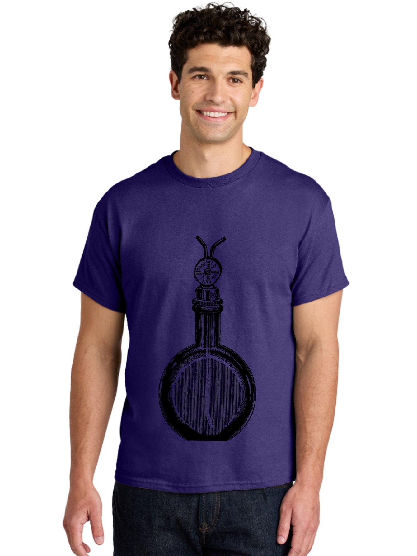 Time-Hourglass Men'S Graphic Tee, 100% Cotton, Comfortable Casual Summer Wear, Machine Washable, Sketch Of Bottle, Time Symbol, Clock Face, Abstract Art, Surrealism, Unique Design, Mysterious, Whimsical, Creative Expression Aad658 29