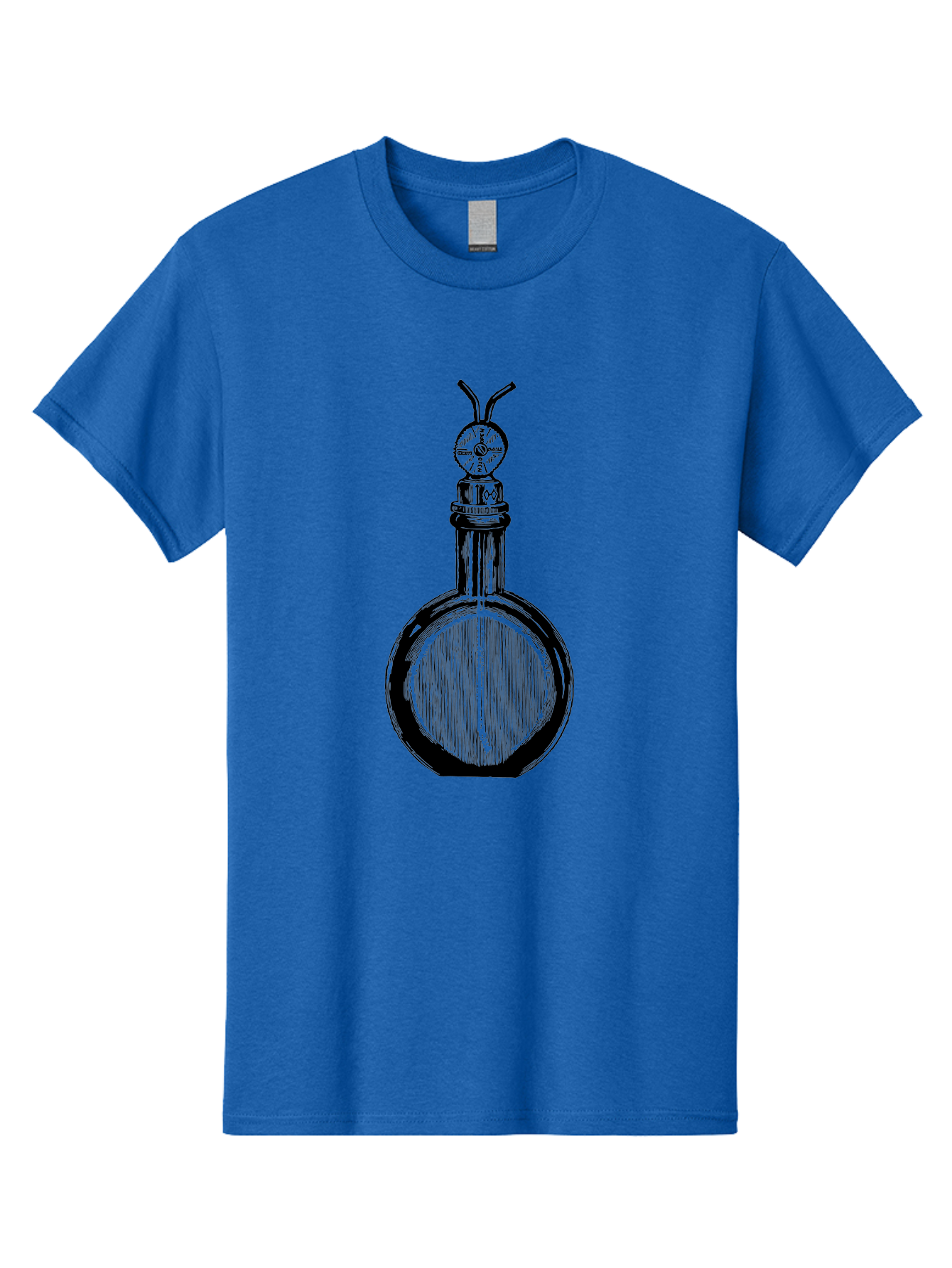 Time-Hourglass Men'S Graphic Tee, 100% Cotton, Comfortable Casual Summer Wear, Machine Washable, Sketch Of Bottle, Time Symbol, Clock Face, Abstract Art, Surrealism, Unique Design, Mysterious, Whimsical, Creative Expression Aad658 17