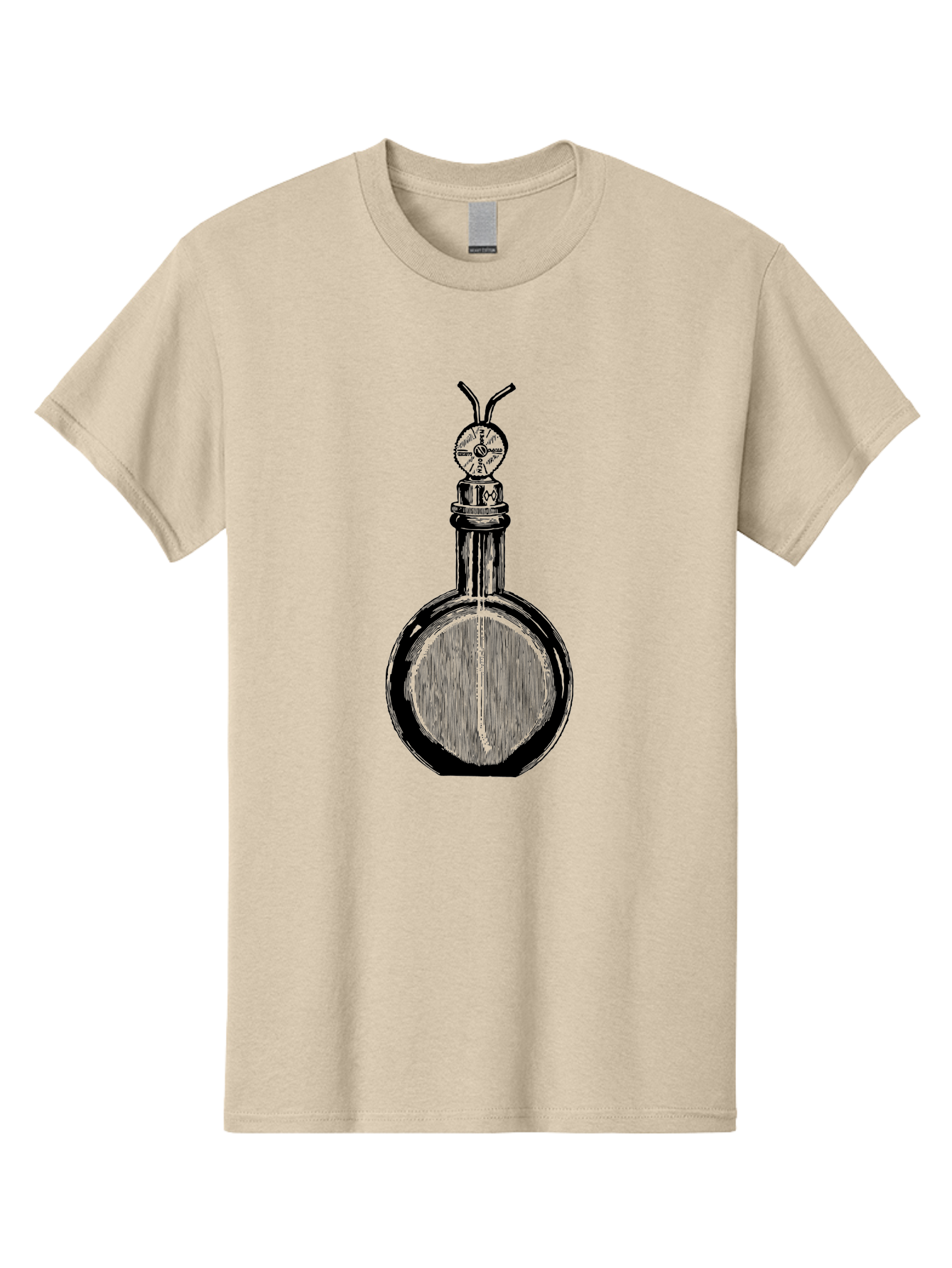 Time-Hourglass Men'S Graphic Tee, 100% Cotton, Comfortable Casual Summer Wear, Machine Washable, Sketch Of Bottle, Time Symbol, Clock Face, Abstract Art, Surrealism, Unique Design, Mysterious, Whimsical, Creative Expression Aad658 11
