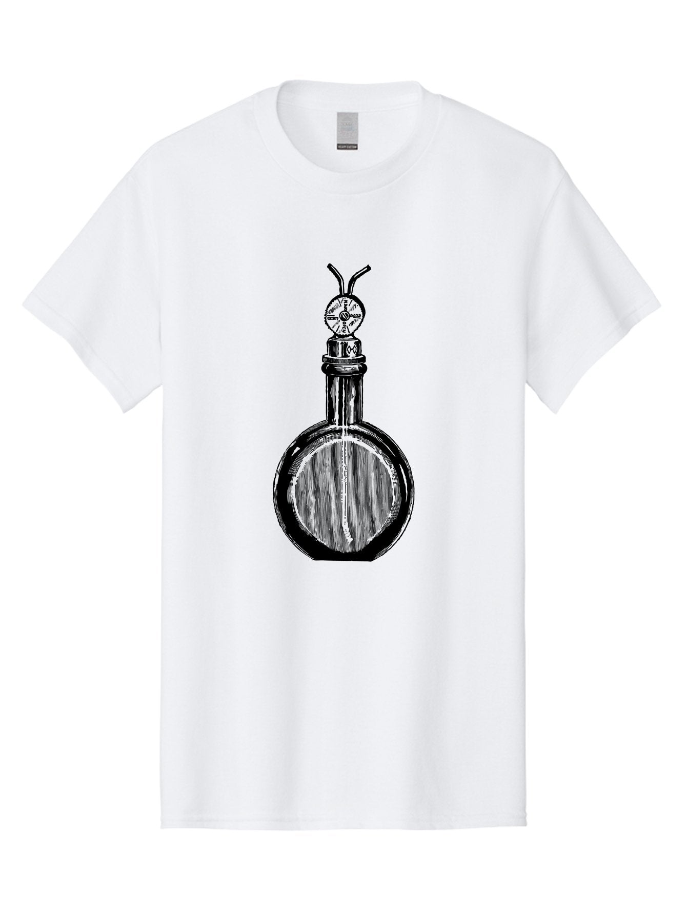 Time-Hourglass Men'S Graphic Tee, 100% Cotton, Comfortable Casual Summer Wear, Machine Washable, Sketch Of Bottle, Time Symbol, Clock Face, Abstract Art, Surrealism, Unique Design, Mysterious, Whimsical, Creative Expression Aad658 7