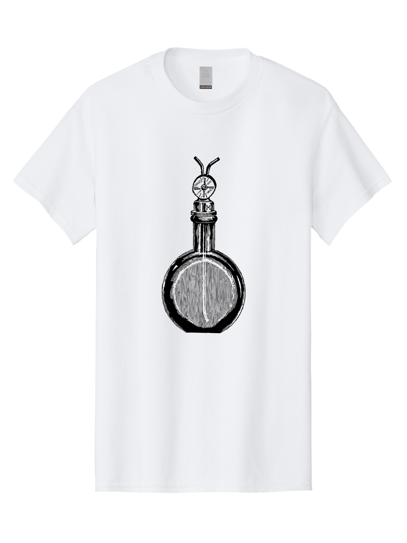 Time-Hourglass Men'S Graphic Tee, 100% Cotton, Comfortable Casual Summer Wear, Machine Washable, Sketch Of Bottle, Time Symbol, Clock Face, Abstract Art, Surrealism, Unique Design, Mysterious, Whimsical, Creative Expression Aad658 25