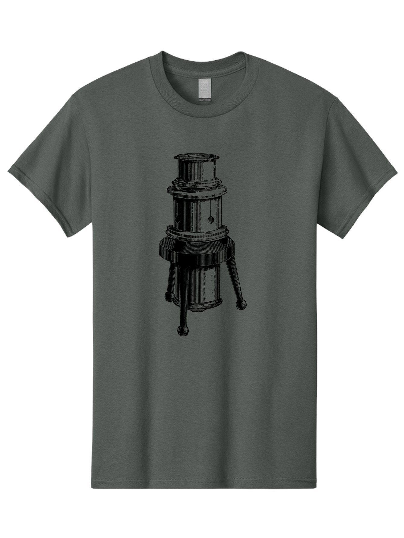 Vintage-Microscope Men'S Graphic Tee, 100% Cotton, Comfortable Casual Summer Wear, Machine Washable, Microscope Illustration, Scientific Equipment, Laboratory Tool, Vintage Style, Detailed Drawing, Optical Instrument, Biology Research Aad660 11