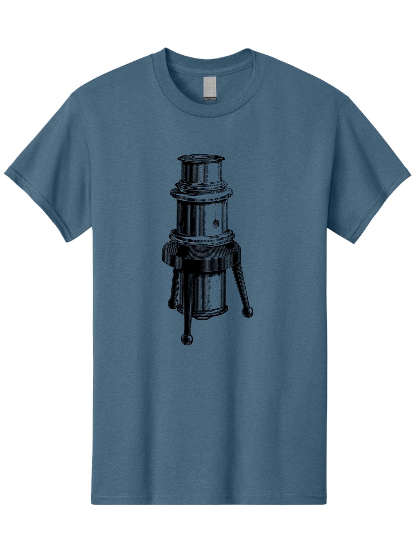 Vintage-Microscope Men'S Graphic Tee, 100% Cotton, Comfortable Casual Summer Wear, Machine Washable, Microscope Illustration, Scientific Equipment, Laboratory Tool, Vintage Style, Detailed Drawing, Optical Instrument, Biology Research Aad660 10