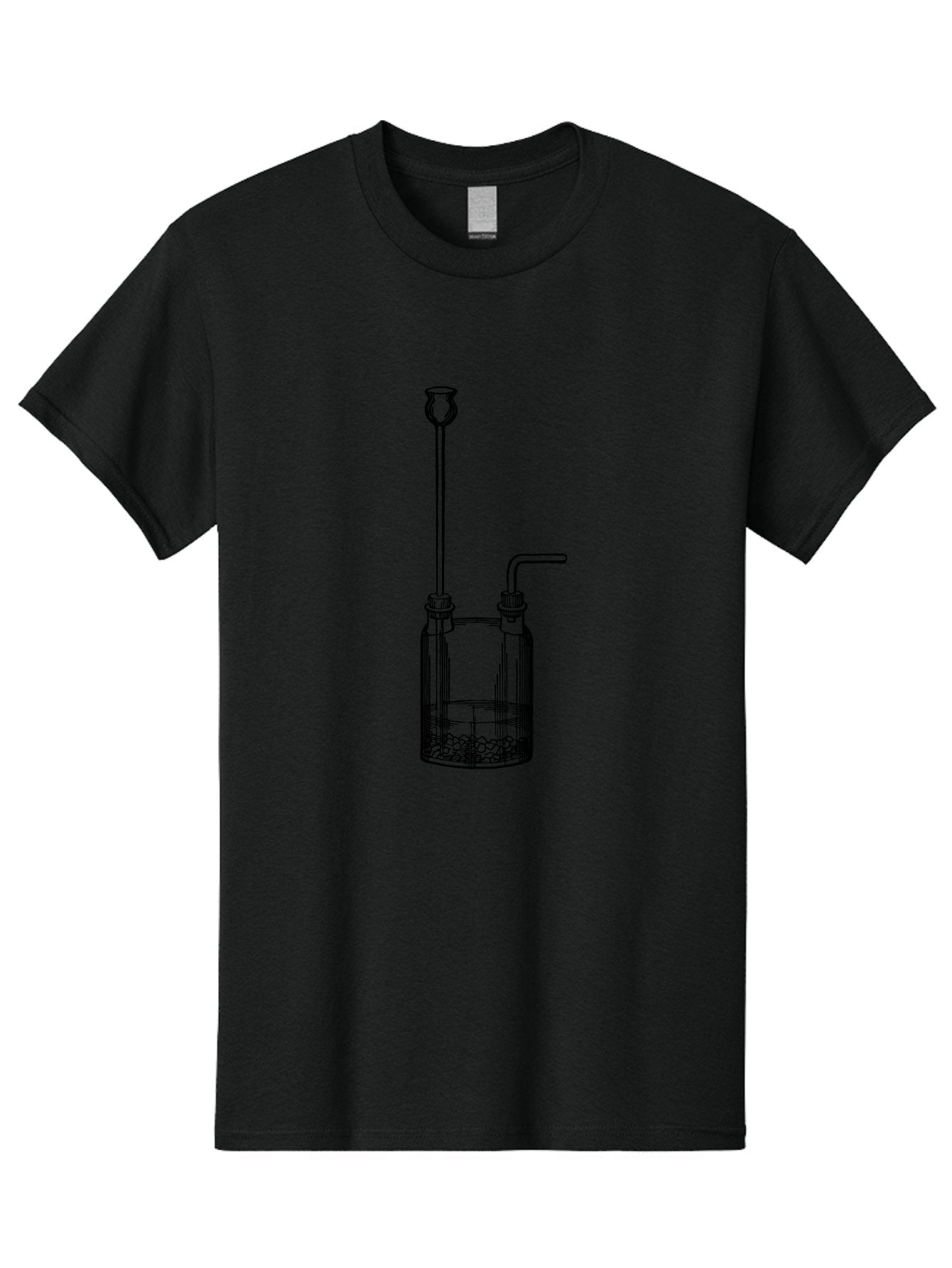 Wash-Bottle Men'S Graphic Tee, 100% Cotton, Comfortable Casual Summer Wear, Machine Washable, Laboratory Equipment, Glassware, Scientific Apparatus, Chemical Container, Woulfe Bottle, Laboratory Setup Aad661 8