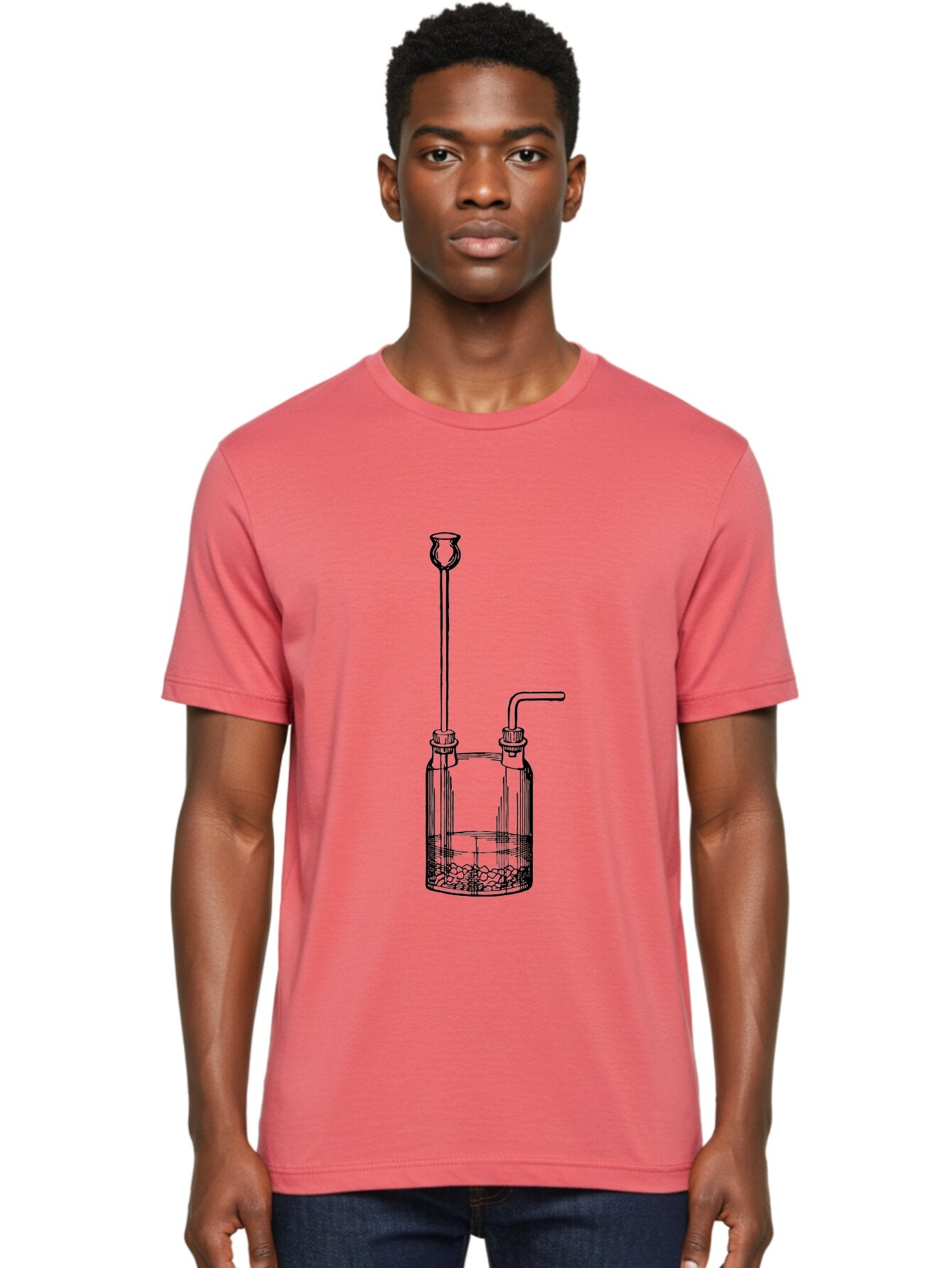 Wash-Bottle Men'S Graphic Tee, 100% Cotton, Comfortable Casual Summer Wear, Machine Washable, Laboratory Equipment, Glassware, Scientific Apparatus, Chemical Container, Woulfe Bottle, Laboratory Setup Aad661 17