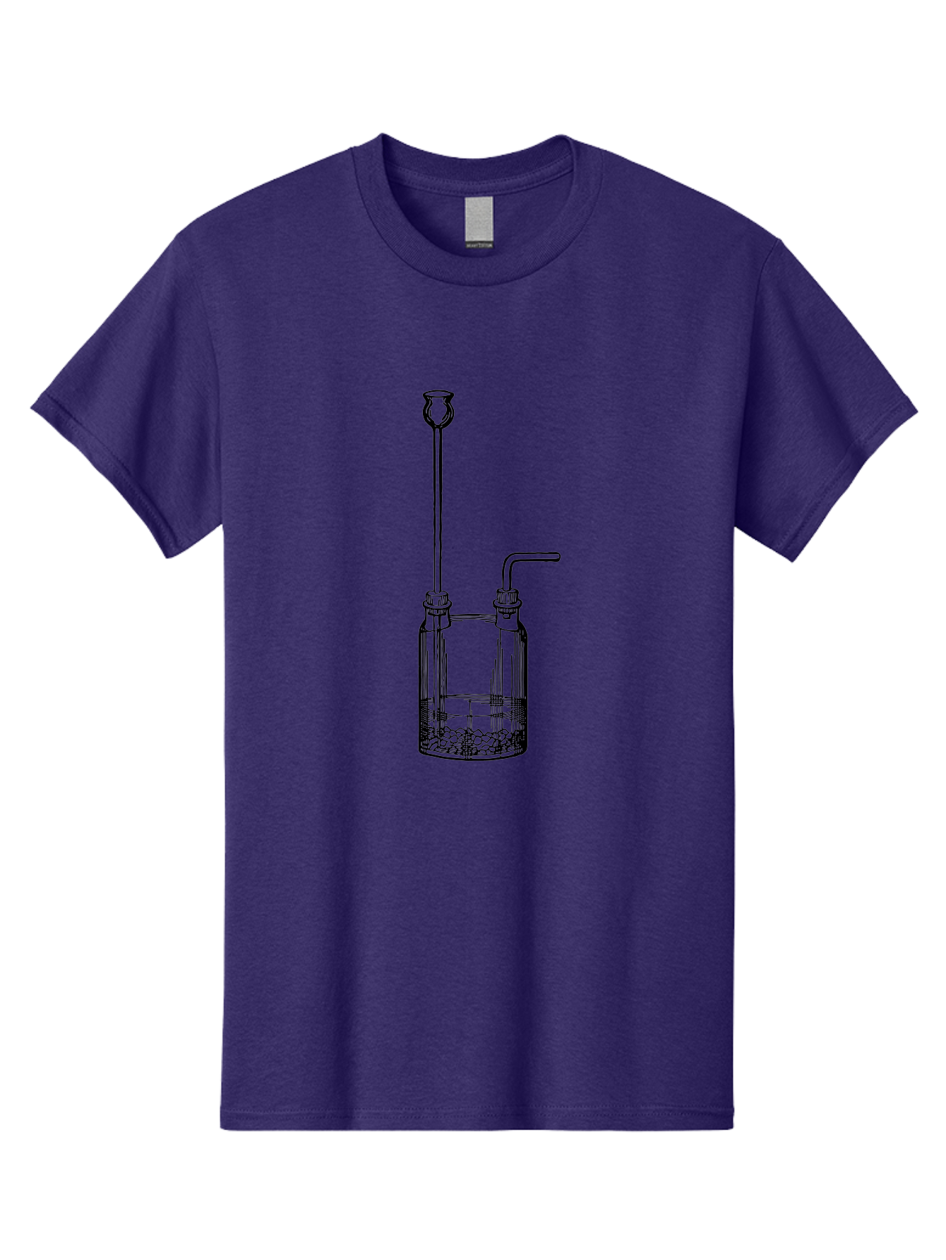Wash-Bottle Men'S Graphic Tee, 100% Cotton, Comfortable Casual Summer Wear, Machine Washable, Laboratory Equipment, Glassware, Scientific Apparatus, Chemical Container, Woulfe Bottle, Laboratory Setup Aad661
