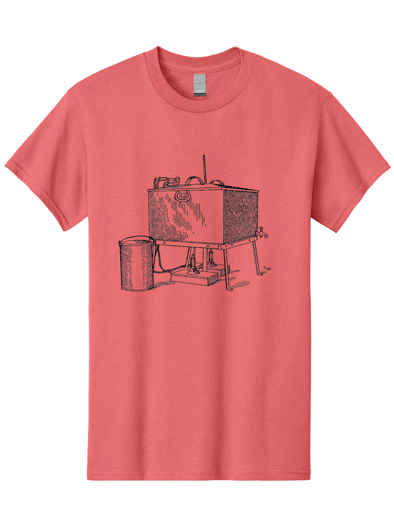 Water-Distiller Men'S Graphic Tee, 100% Cotton, Comfortable Casual Summer Wear, Machine Washable, Water Filtration, Purification System, Vintage Design, Retro Style, Industrial Equipment, Water Treatment, Classic Machinery, Aad662 7
