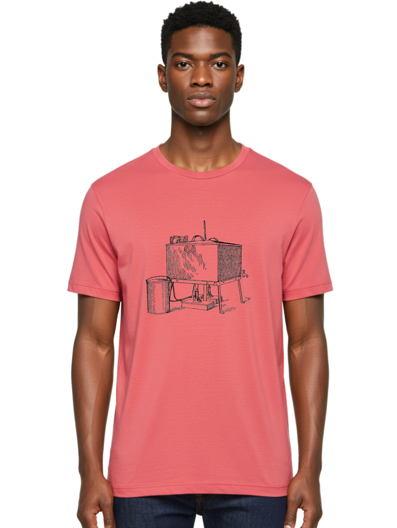 Water-Distiller Men'S Graphic Tee, 100% Cotton, Comfortable Casual Summer Wear, Machine Washable, Water Filtration, Purification System, Vintage Design, Retro Style, Industrial Equipment, Water Treatment, Classic Machinery, Aad662 8