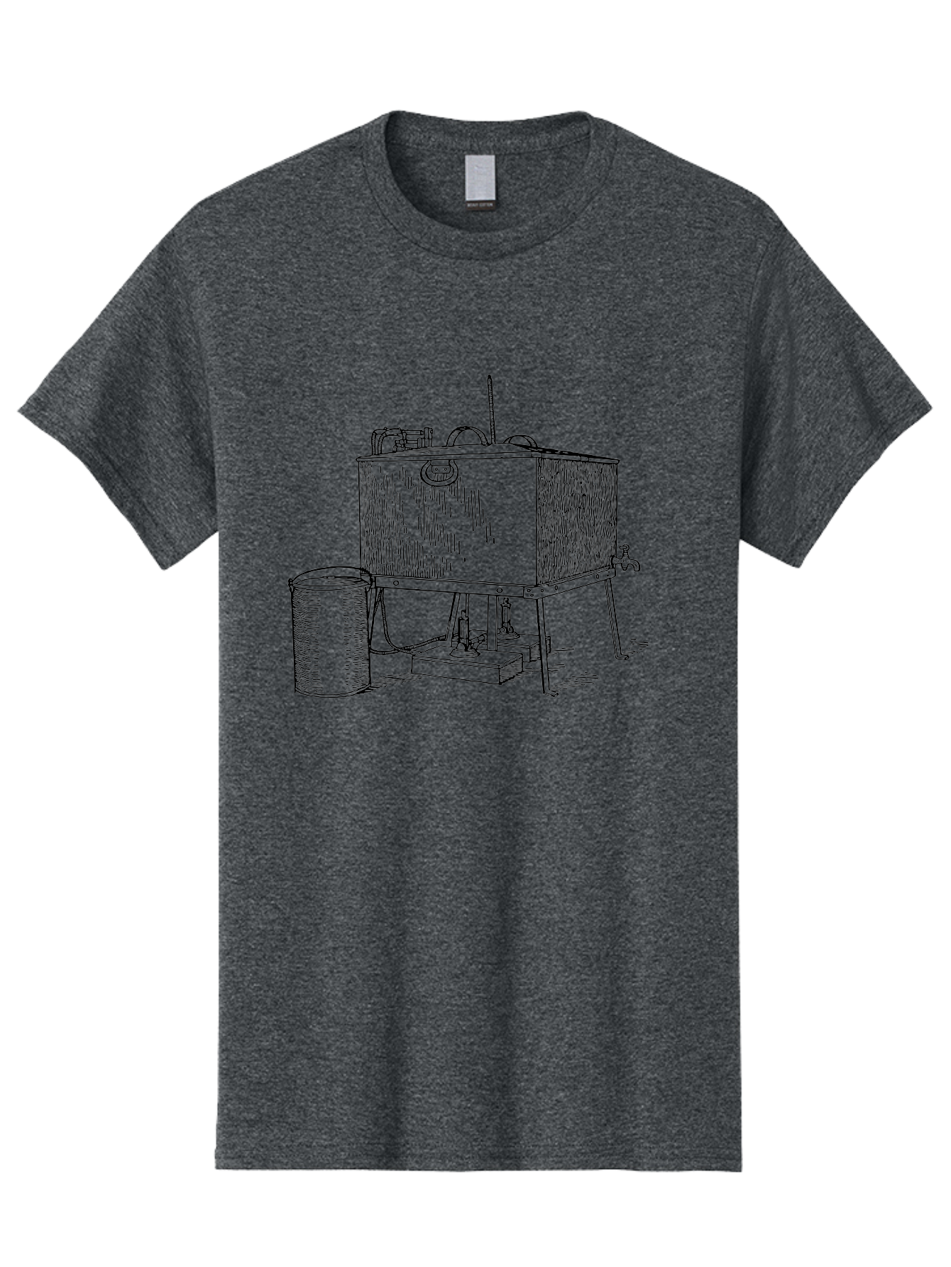 Water-Distiller Men'S Graphic Tee, 100% Cotton, Comfortable Casual Summer Wear, Machine Washable, Water Filtration, Purification System, Vintage Design, Retro Style, Industrial Equipment, Water Treatment, Classic Machinery, Aad662