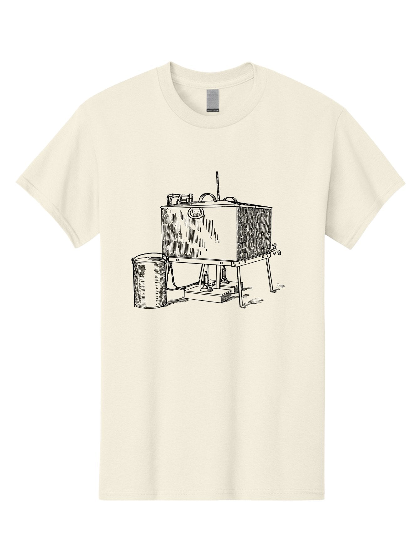 Water-Distiller Men'S Graphic Tee, 100% Cotton, Comfortable Casual Summer Wear, Machine Washable, Water Filtration, Purification System, Vintage Design, Retro Style, Industrial Equipment, Water Treatment, Classic Machinery, Aad662 8