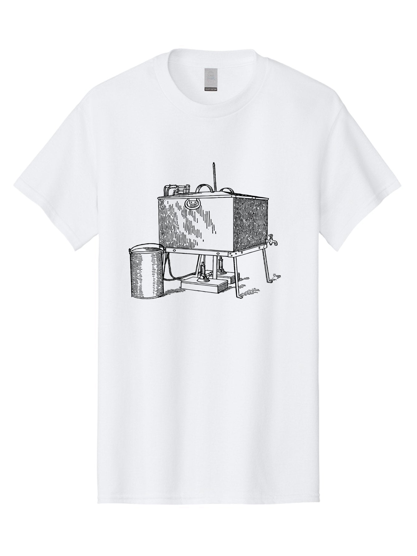 Water-Distiller Men'S Graphic Tee, 100% Cotton, Comfortable Casual Summer Wear, Machine Washable, Water Filtration, Purification System, Vintage Design, Retro Style, Industrial Equipment, Water Treatment, Classic Machinery, Aad662 4