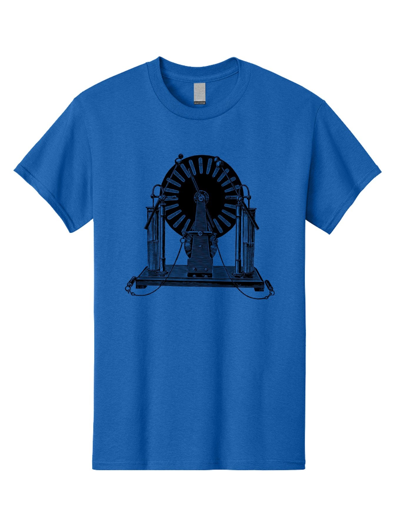 Wimshurst-Machine Men'S Graphic Tee, 100% Cotton, Comfortable Casual Summer Wear, Machine Washable, Electrostatic Generator, Wimshurst Machine, Scientific Equipment, Vintage Technology, Static Electricity, Experimental Device, Aad663 13