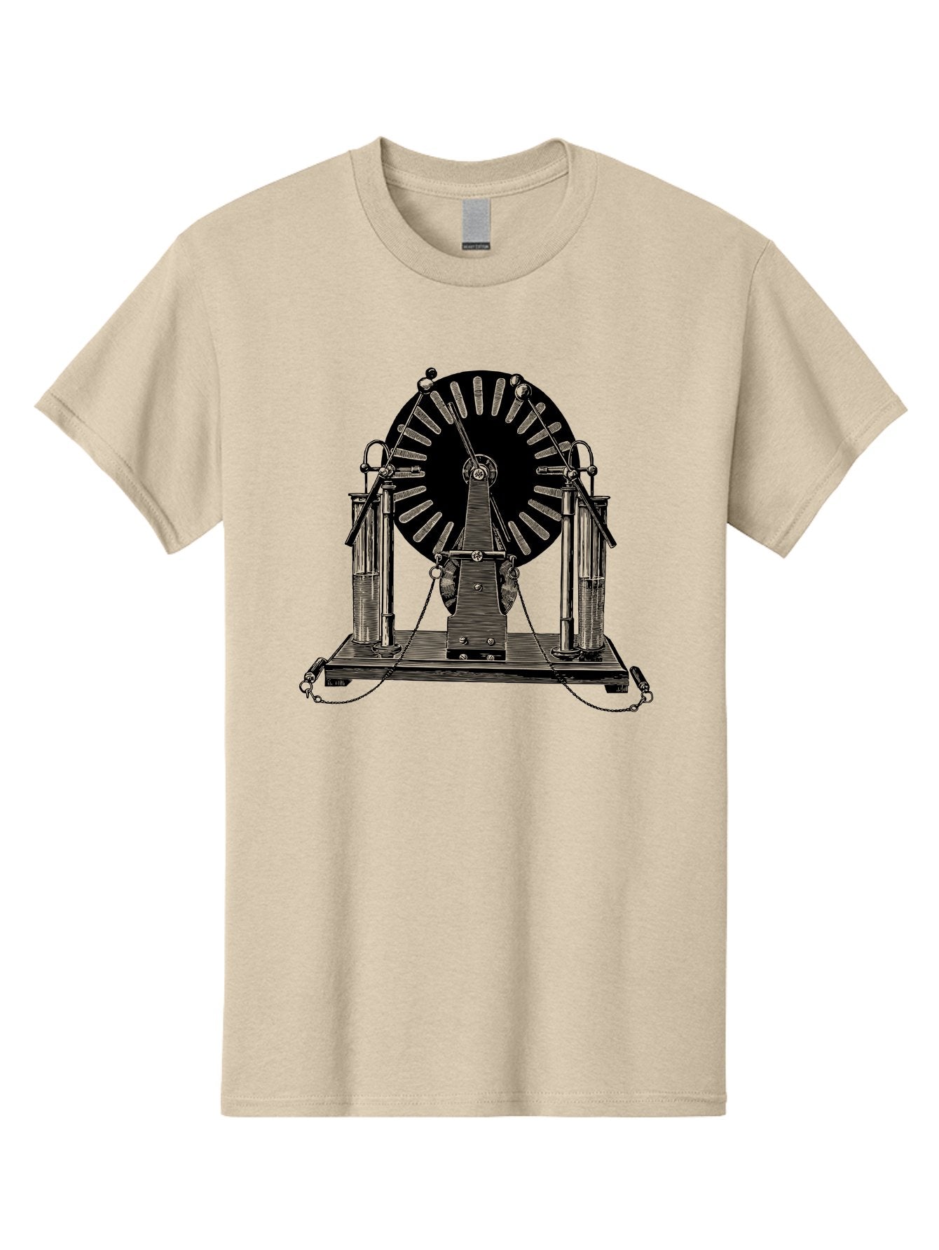 Wimshurst-Machine Men'S Graphic Tee, 100% Cotton, Comfortable Casual Summer Wear, Machine Washable, Electrostatic Generator, Wimshurst Machine, Scientific Equipment, Vintage Technology, Static Electricity, Experimental Device, Aad663 8