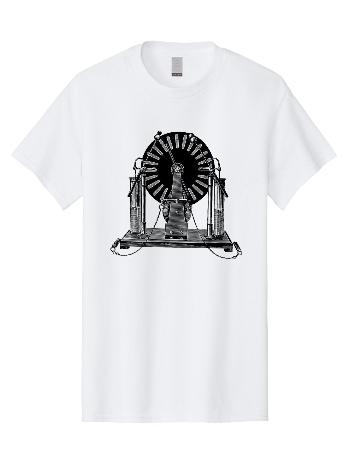 Wimshurst-Machine Men'S Graphic Tee, 100% Cotton, Comfortable Casual Summer Wear, Machine Washable, Electrostatic Generator, Wimshurst Machine, Scientific Equipment, Vintage Technology, Static Electricity, Experimental Device, Aad663 14