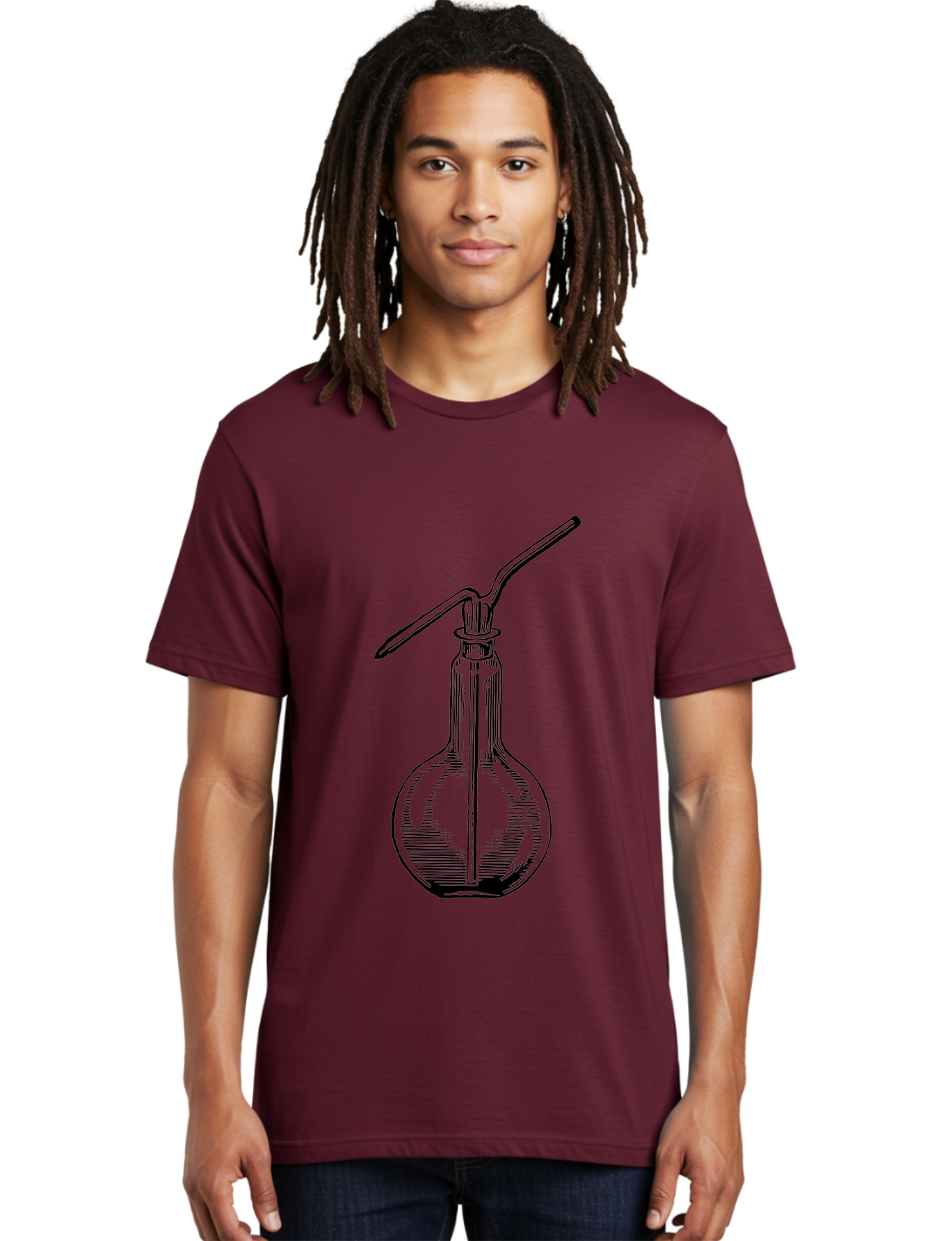 Woulfe-Bottle Men'S Graphic Tee, 100% Cotton, Comfortable Casual Summer Wear, Machine Washable, Laboratory Equipment, Glassware, Science Tools, Chemistry Lab, Wash Bottle, Chemical Apparatus, Scientific Instruments, Experimental Gear Aad665 30
