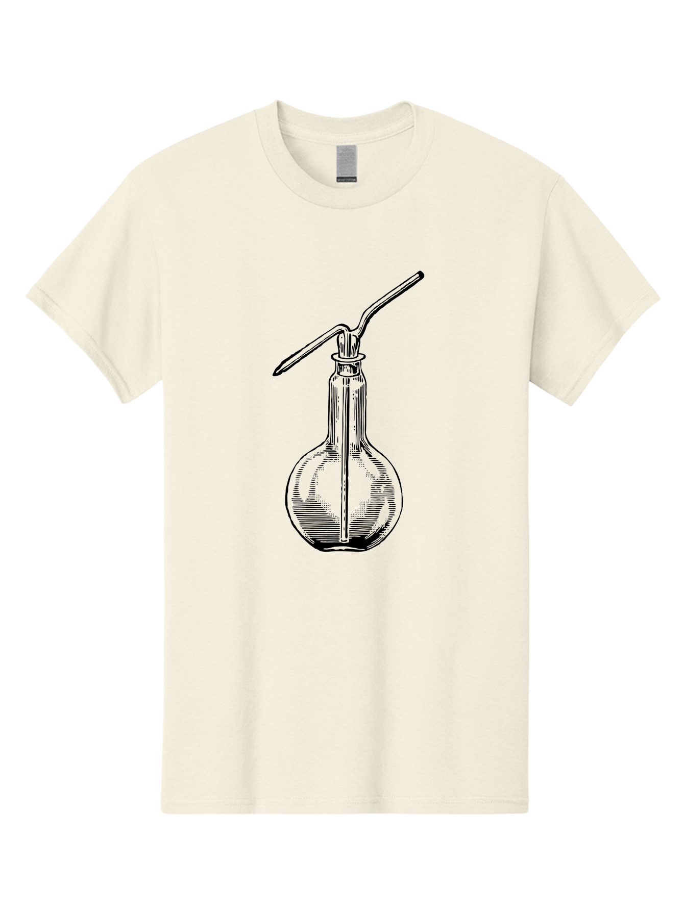 Woulfe-Bottle Men'S Graphic Tee, 100% Cotton, Comfortable Casual Summer Wear, Machine Washable, Laboratory Equipment, Glassware, Science Tools, Chemistry Lab, Wash Bottle, Chemical Apparatus, Scientific Instruments, Experimental Gear Aad665