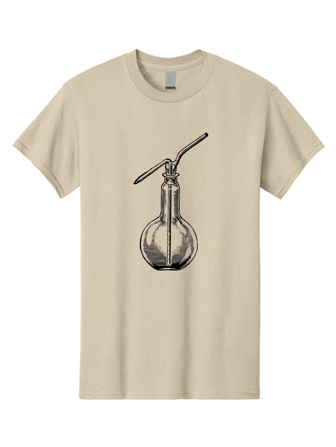 Woulfe-Bottle Men'S Graphic Tee, 100% Cotton, Comfortable Casual Summer Wear, Machine Washable, Laboratory Equipment, Glassware, Science Tools, Chemistry Lab, Wash Bottle, Chemical Apparatus, Scientific Instruments, Experimental Gear Aad665 7