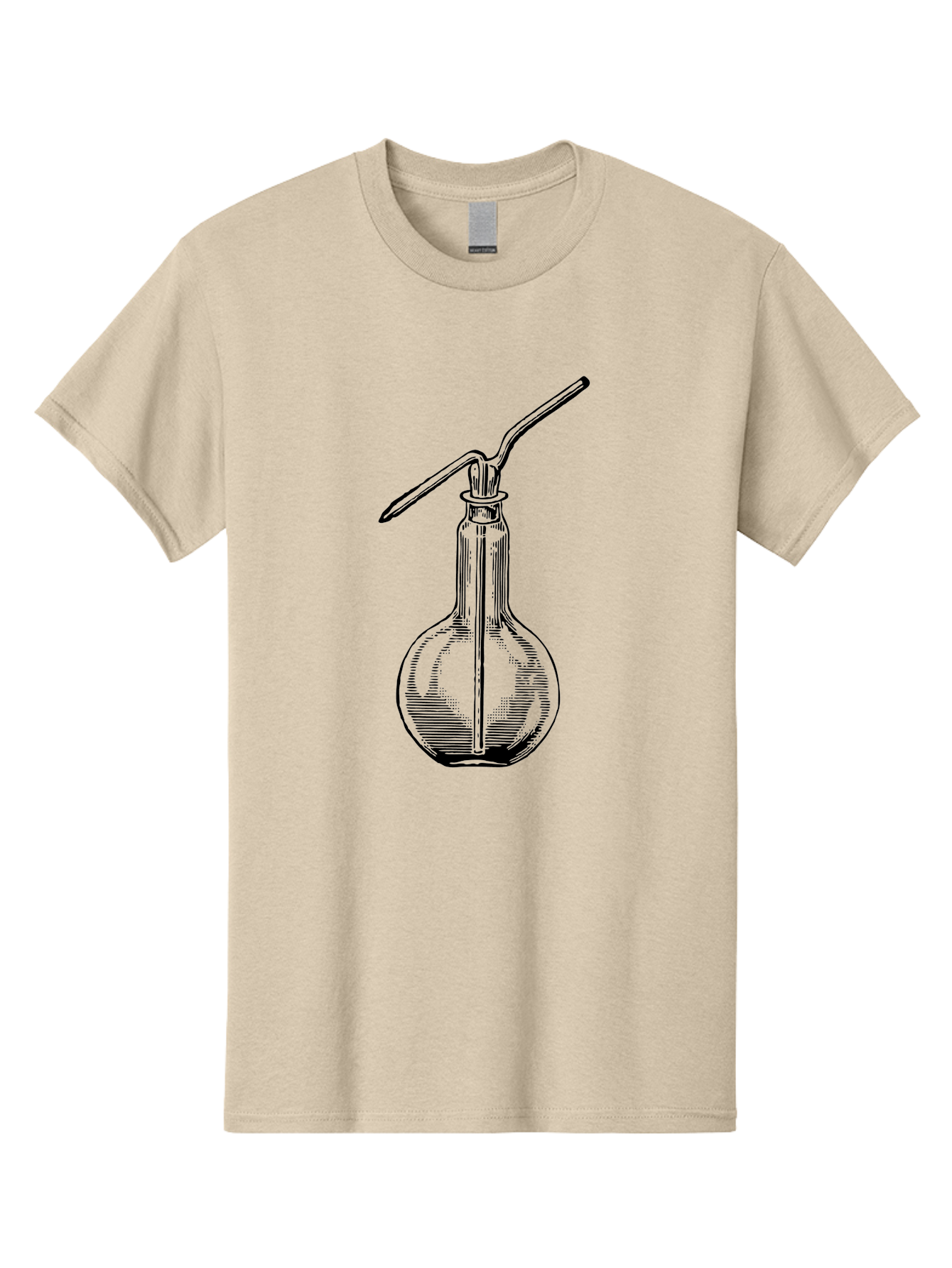 Woulfe-Bottle Men'S Graphic Tee, 100% Cotton, Comfortable Casual Summer Wear, Machine Washable, Laboratory Equipment, Glassware, Science Tools, Chemistry Lab, Wash Bottle, Chemical Apparatus, Scientific Instruments, Experimental Gear Aad665 25
