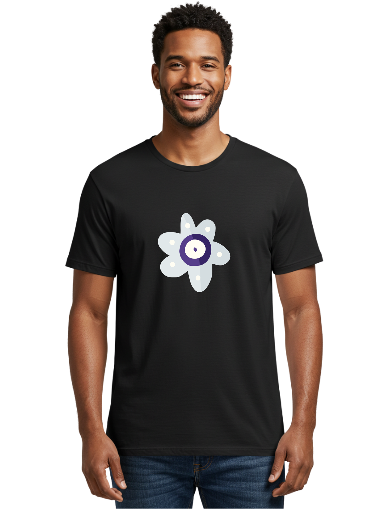 All-Seeing-Flower Men'S Graphic Tee, 100% Cotton, Comfortable Casual Summer Wear, Machine Washable, All-Seeing Eye, Mystical Symbol, Spiritual Icon, Symbolic Eye, Mystic Graphics, Abstract Art, Symbolic Imagery, Esoteric Symbols Aad667 6