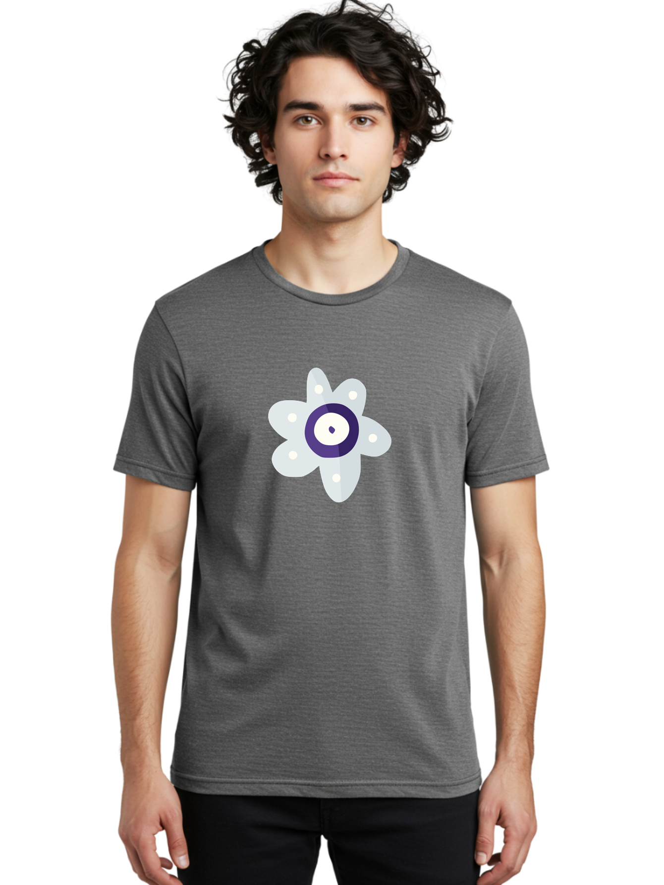 All-Seeing-Flower Men'S Graphic Tee, 100% Cotton, Comfortable Casual Summer Wear, Machine Washable, All-Seeing Eye, Mystical Symbol, Spiritual Icon, Symbolic Eye, Mystic Graphics, Abstract Art, Symbolic Imagery, Esoteric Symbols Aad667 12