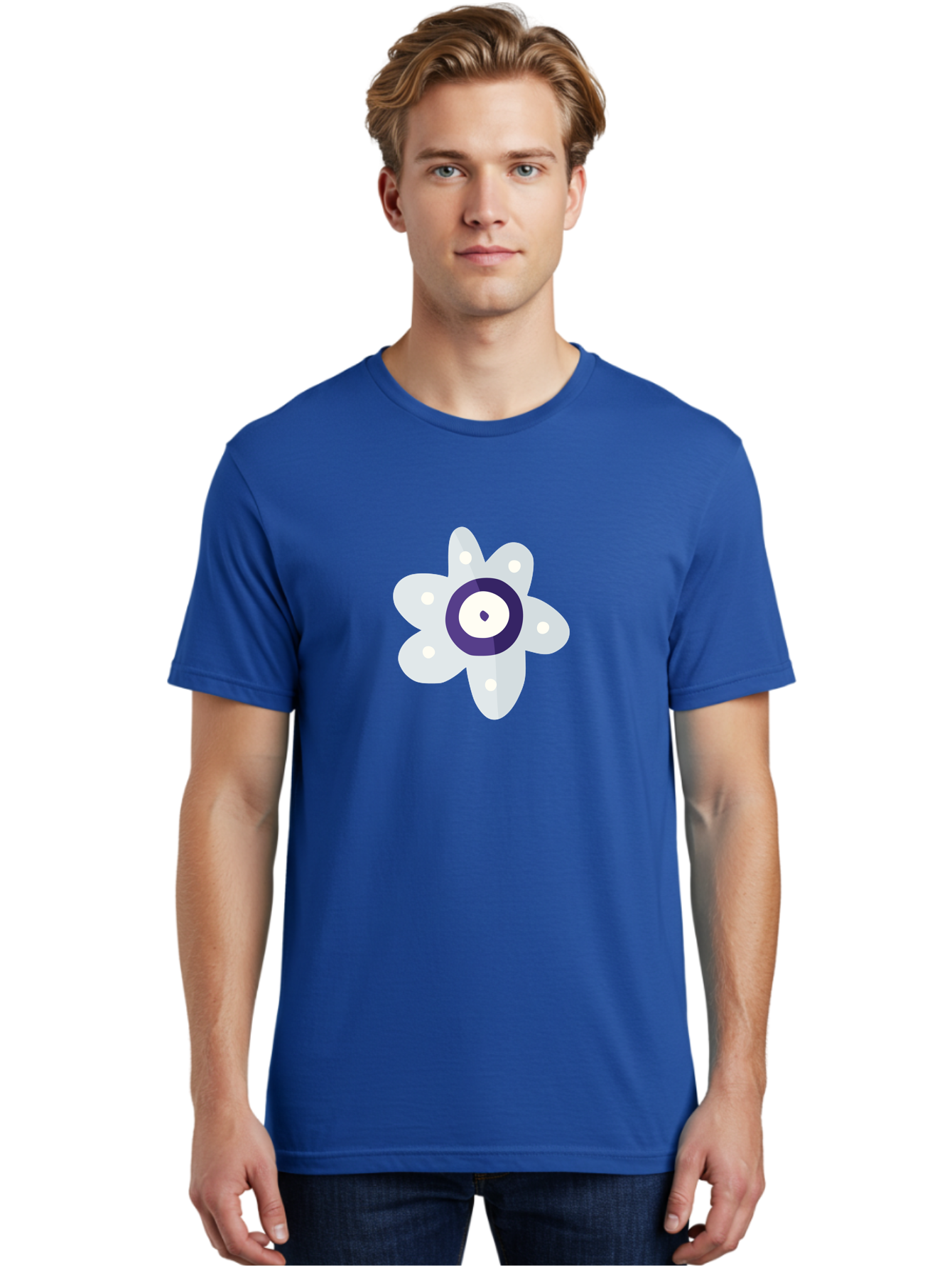 All-Seeing-Flower Men'S Graphic Tee, 100% Cotton, Comfortable Casual Summer Wear, Machine Washable, All-Seeing Eye, Mystical Symbol, Spiritual Icon, Symbolic Eye, Mystic Graphics, Abstract Art, Symbolic Imagery, Esoteric Symbols Aad667 28