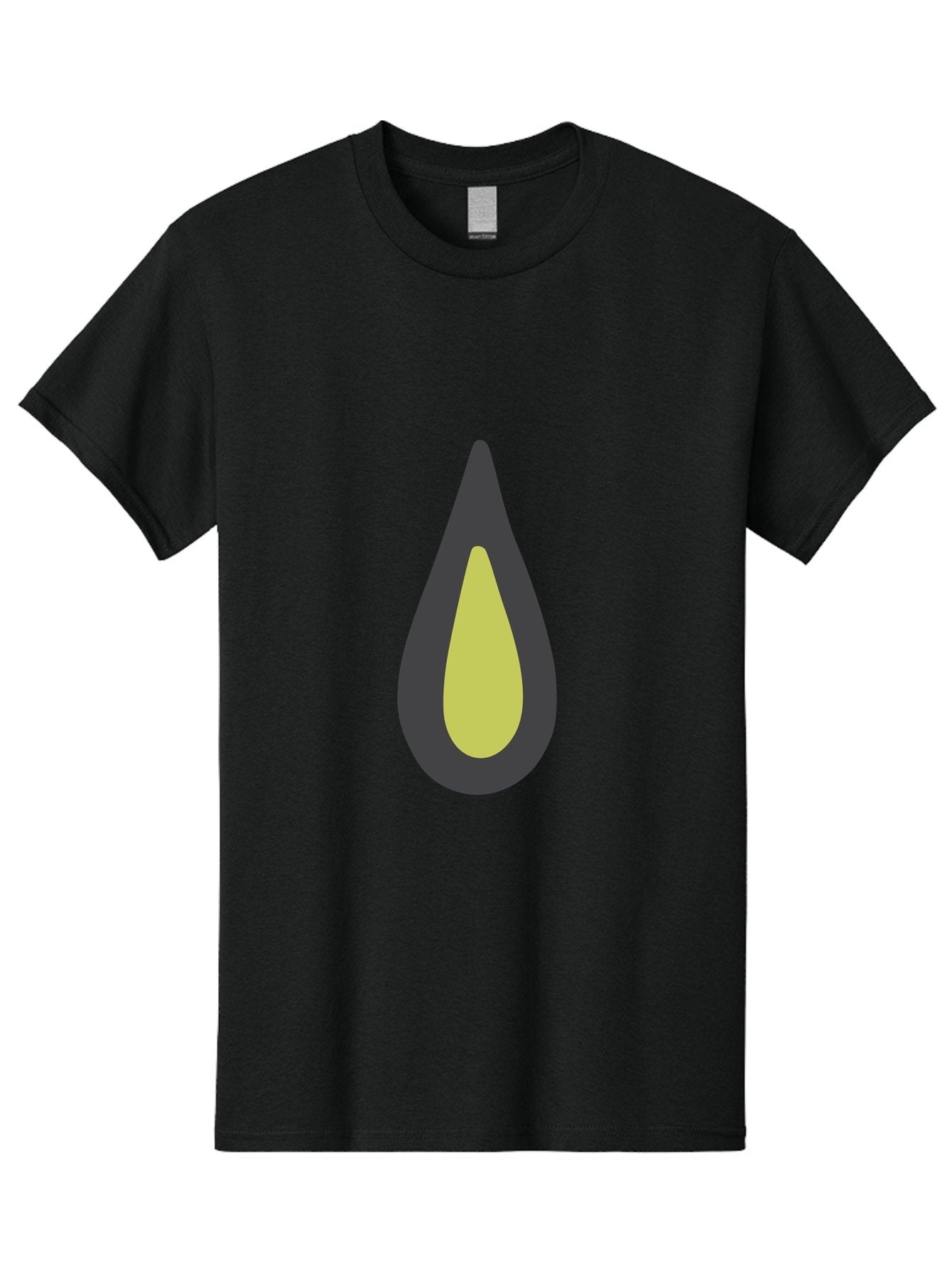 Avocado-2 Men'S Graphic Tee, 100% Cotton, Comfortable Casual Summer Wear, Machine Washable, Avocado Illustration, Simple Design, Minimalist Art, Yellow And Black Colors, Fruit Icon, Healthy Food Symbol, Green Background Ignored, Aad669