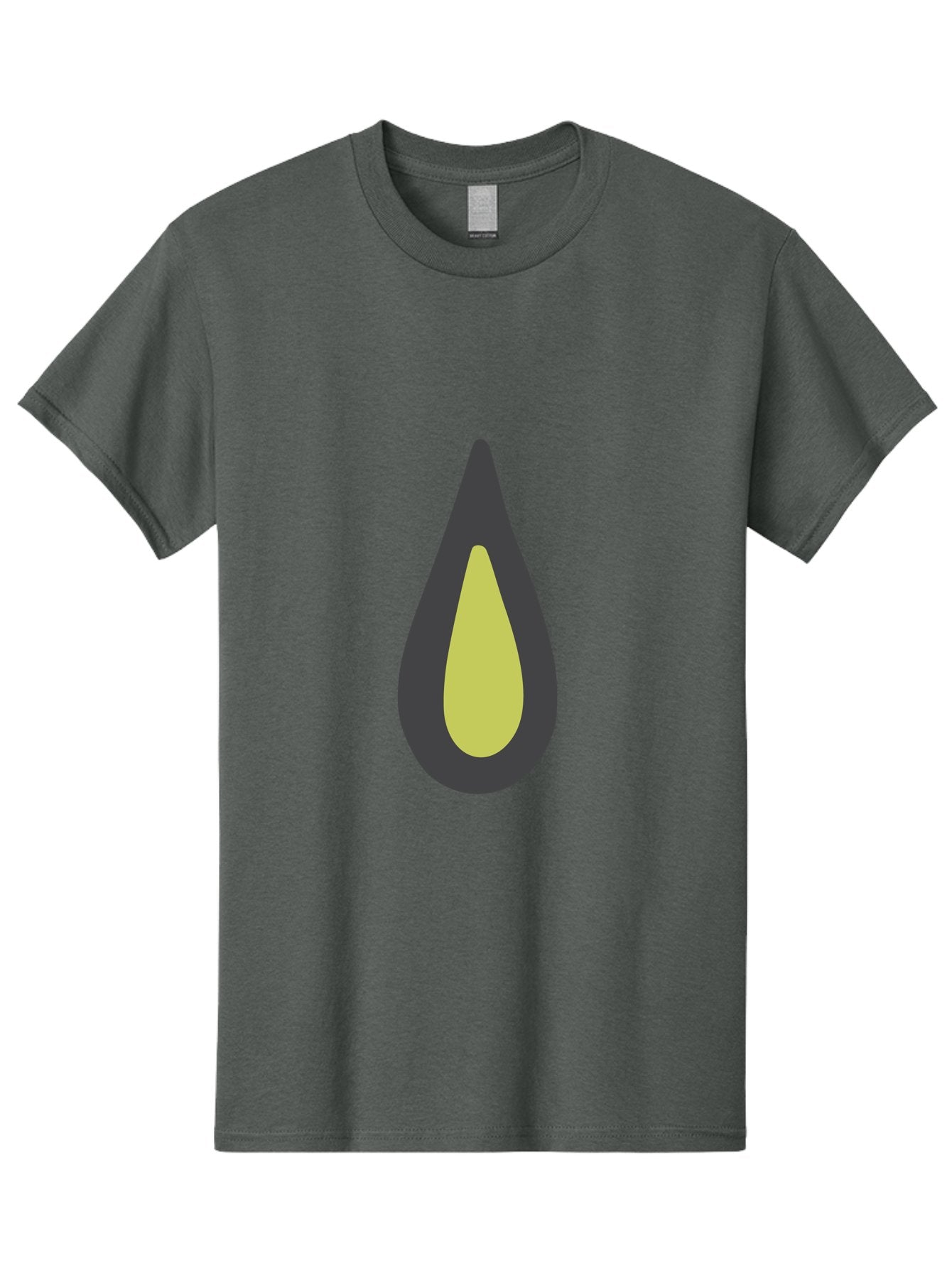 Avocado-2 Men'S Graphic Tee, 100% Cotton, Comfortable Casual Summer Wear, Machine Washable, Avocado Illustration, Simple Design, Minimalist Art, Yellow And Black Colors, Fruit Icon, Healthy Food Symbol, Green Background Ignored, Aad669 7