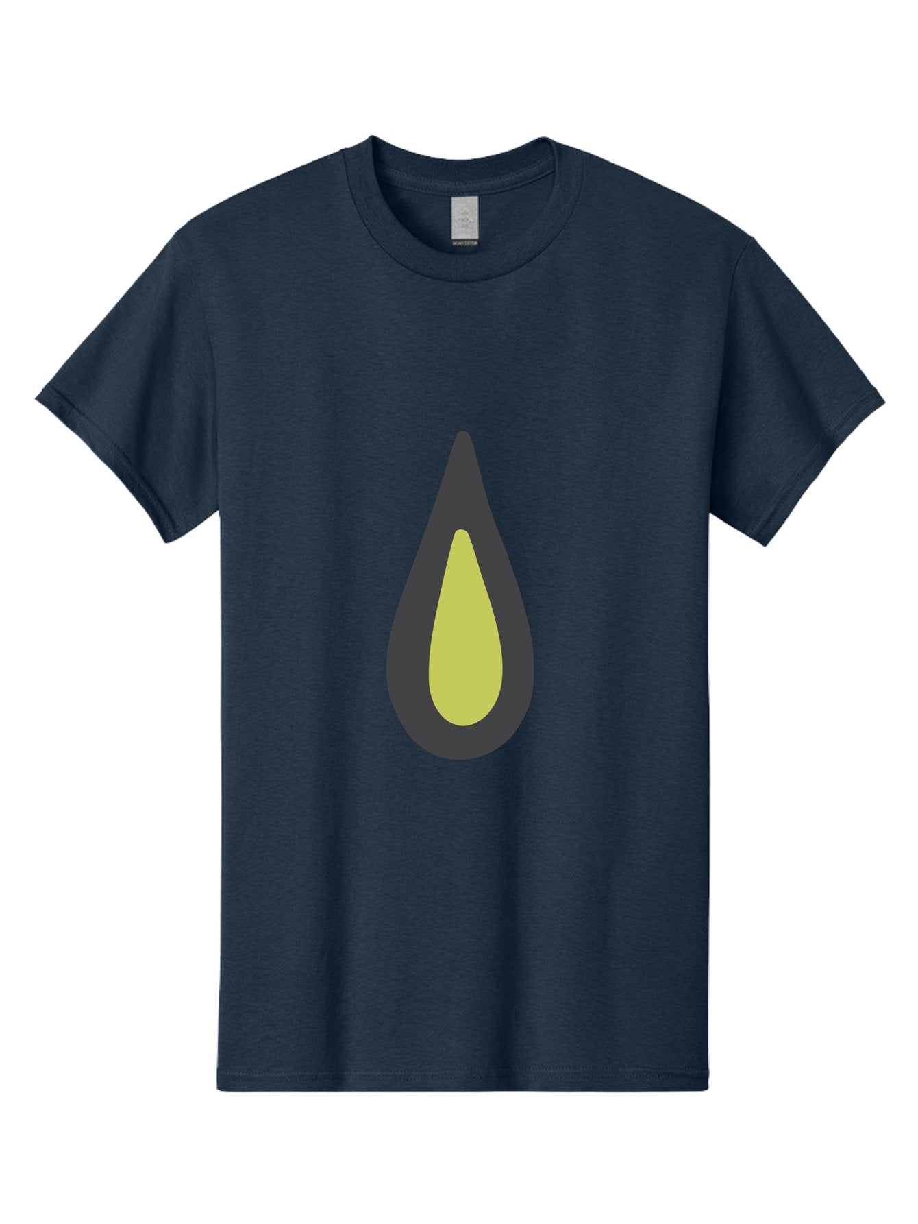 Avocado-2 Men'S Graphic Tee, 100% Cotton, Comfortable Casual Summer Wear, Machine Washable, Avocado Illustration, Simple Design, Minimalist Art, Yellow And Black Colors, Fruit Icon, Healthy Food Symbol, Green Background Ignored, Aad669