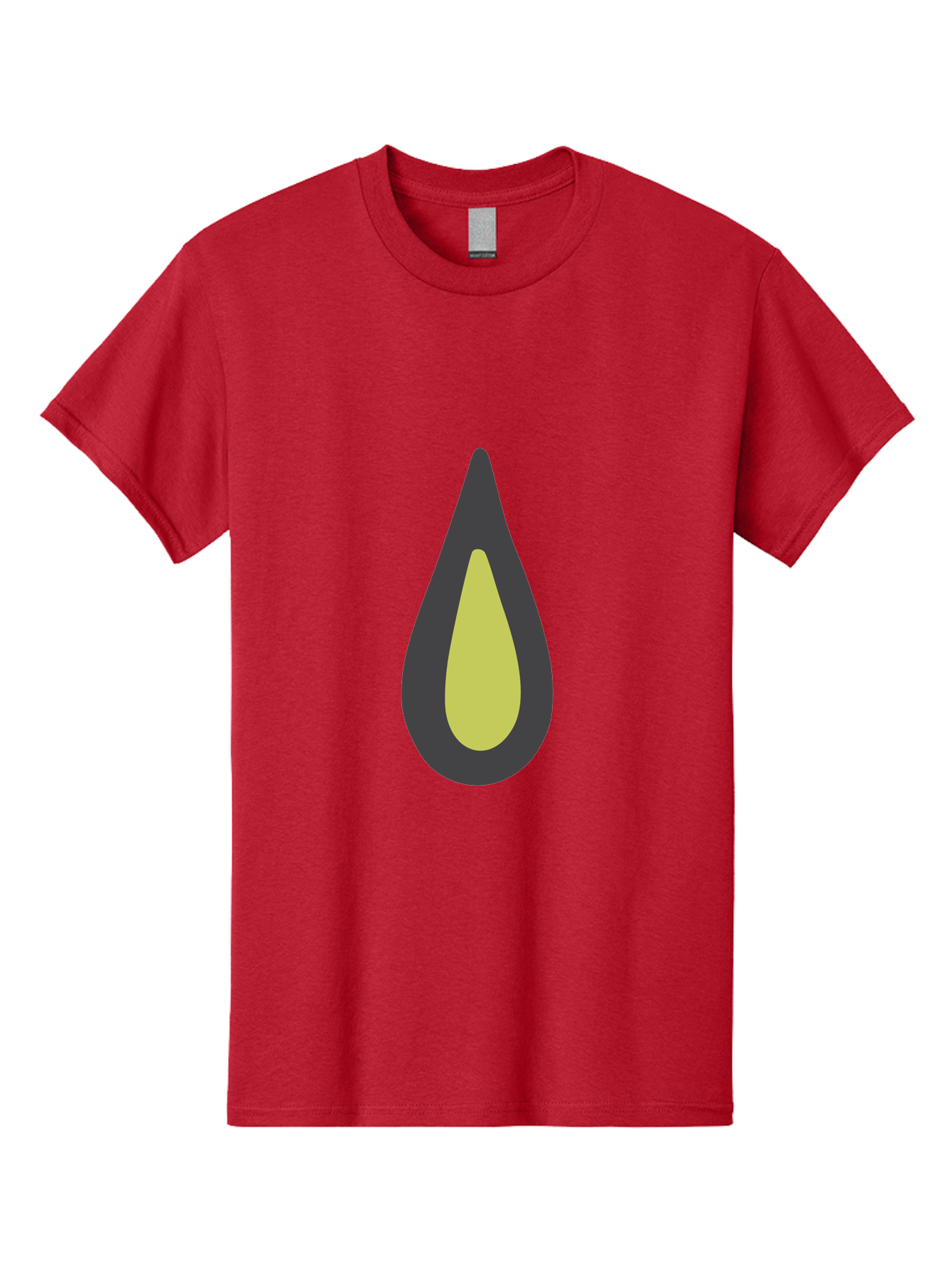 Avocado-2 Men'S Graphic Tee, 100% Cotton, Comfortable Casual Summer Wear, Machine Washable, Avocado Illustration, Simple Design, Minimalist Art, Yellow And Black Colors, Fruit Icon, Healthy Food Symbol, Green Background Ignored, Aad669