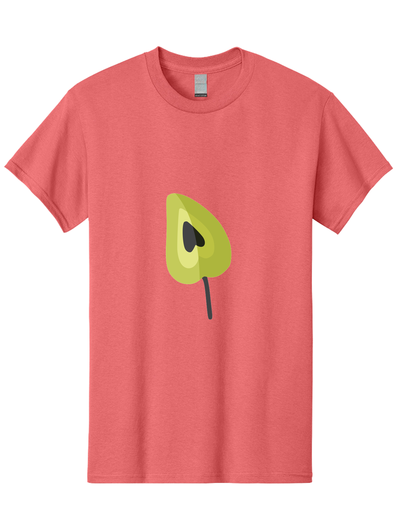 Avocado-Half Men'S Graphic Tee, 100% Cotton, Comfortable Casual Summer Wear, Machine Washable, Avocado Illustration, Halved Avocado, Heart Shape Pit, Simple Design, Minimalist Art, Food Graphic, Healthy Eating, Nutrition Symbol Aad670